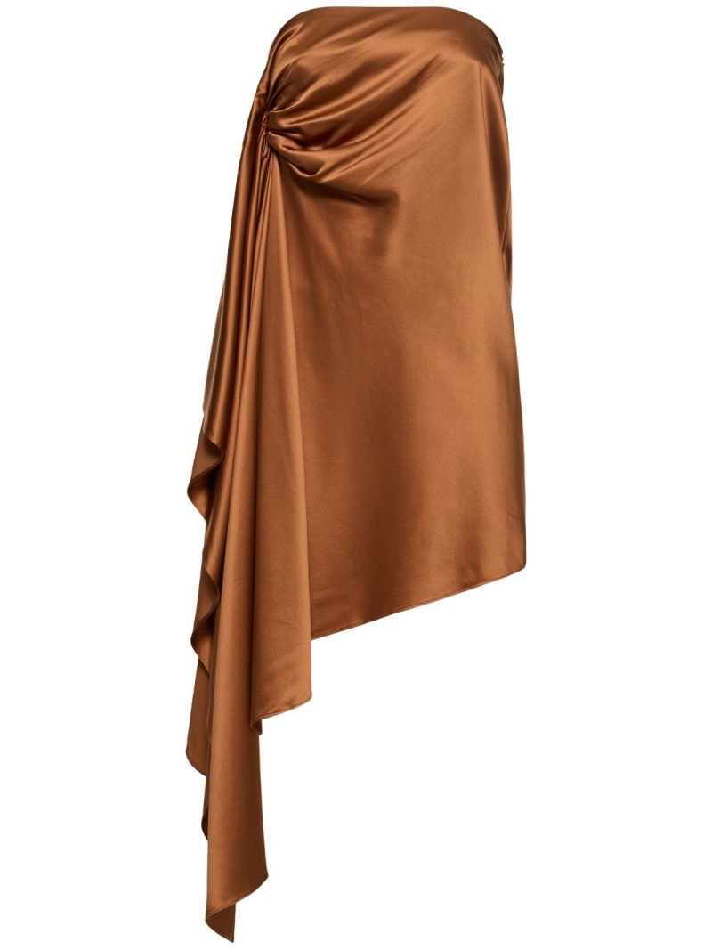 Cusco draped silk mini dress - 1