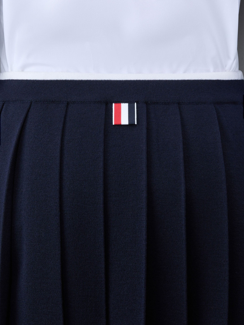 Full Needle Stitch Merino Wool Tipping Pleated Mini Skirt 6