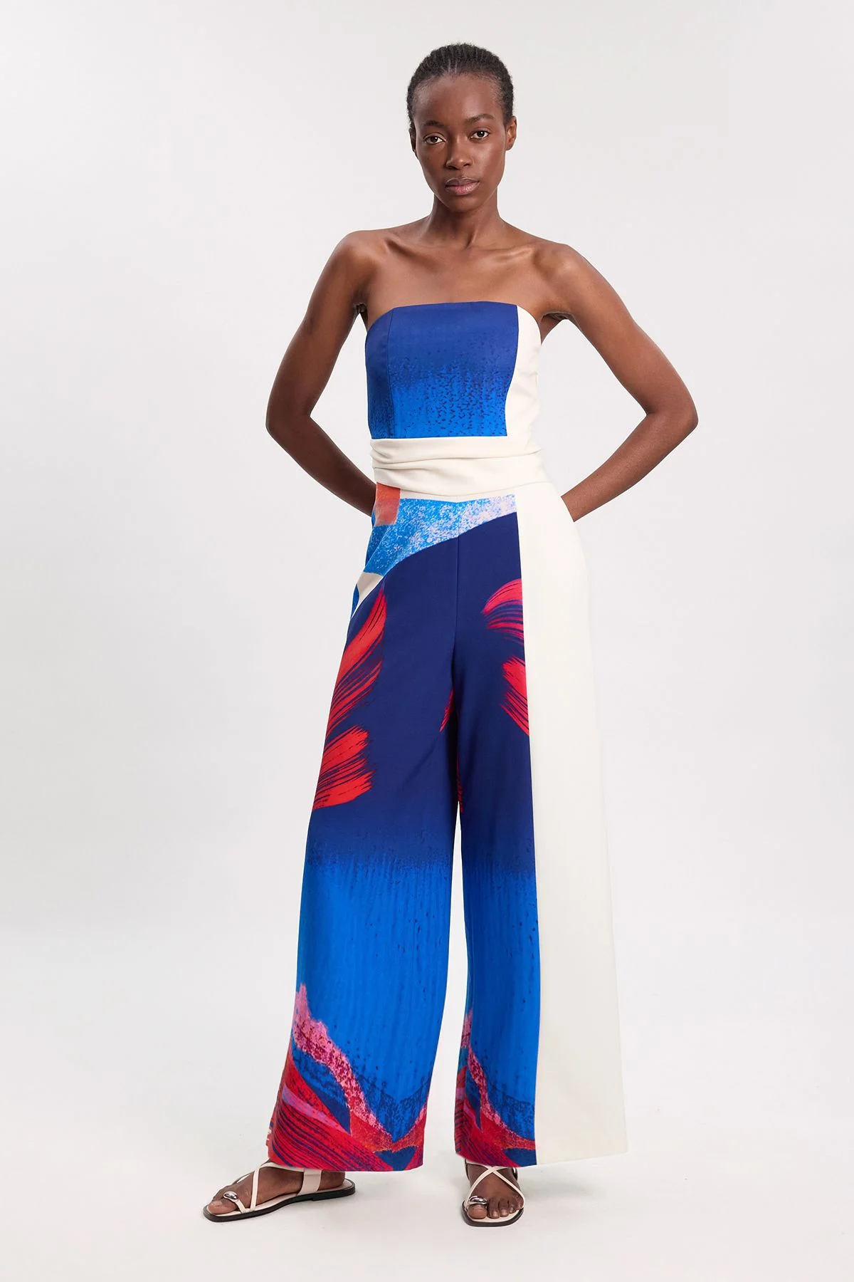 Soft Tailored Colourblock Tailored Bandeau Jumpsuit - 1