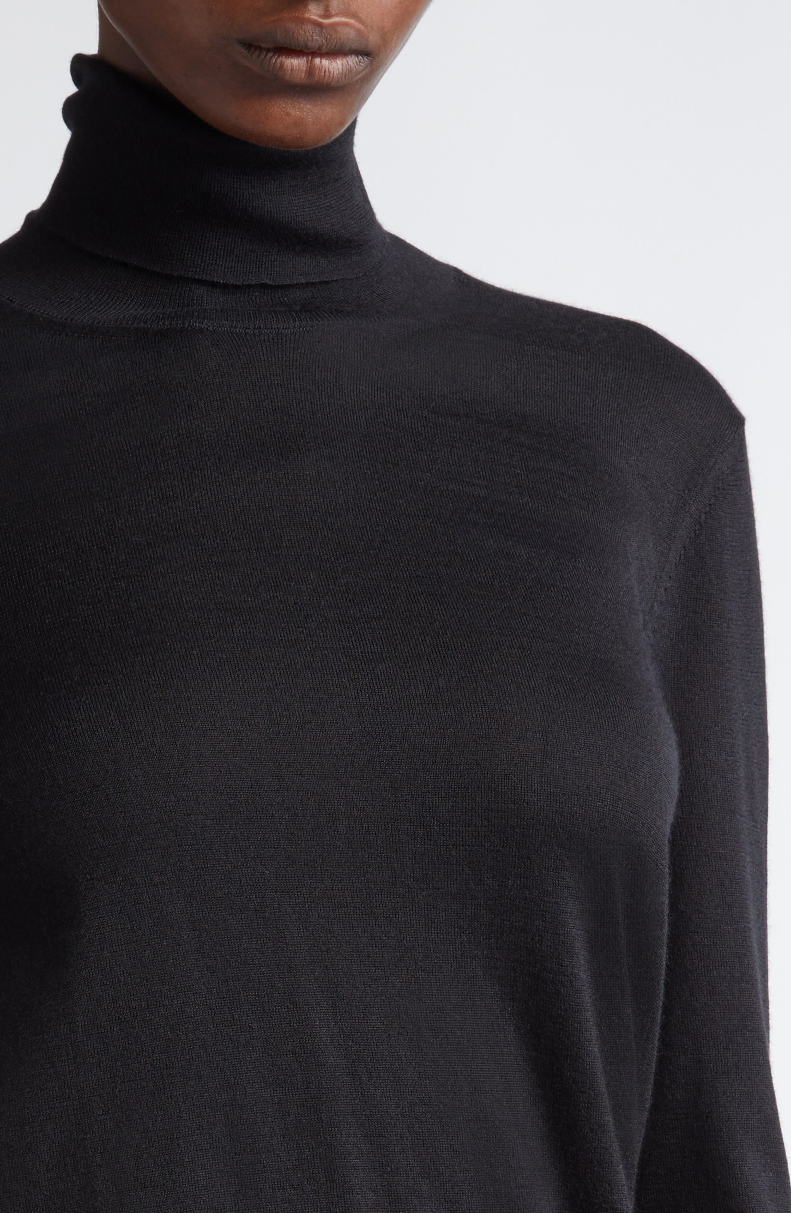 TOM FORD Fine Gauge Cashmere & Silk Turtleneck Sweater in Lb999 Black at Nordstrom - 5