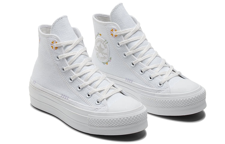 (WMNS) Converse Chuck Taylor All Star Lift Platform High 'Autumn Embroidery White' A05068C - 3