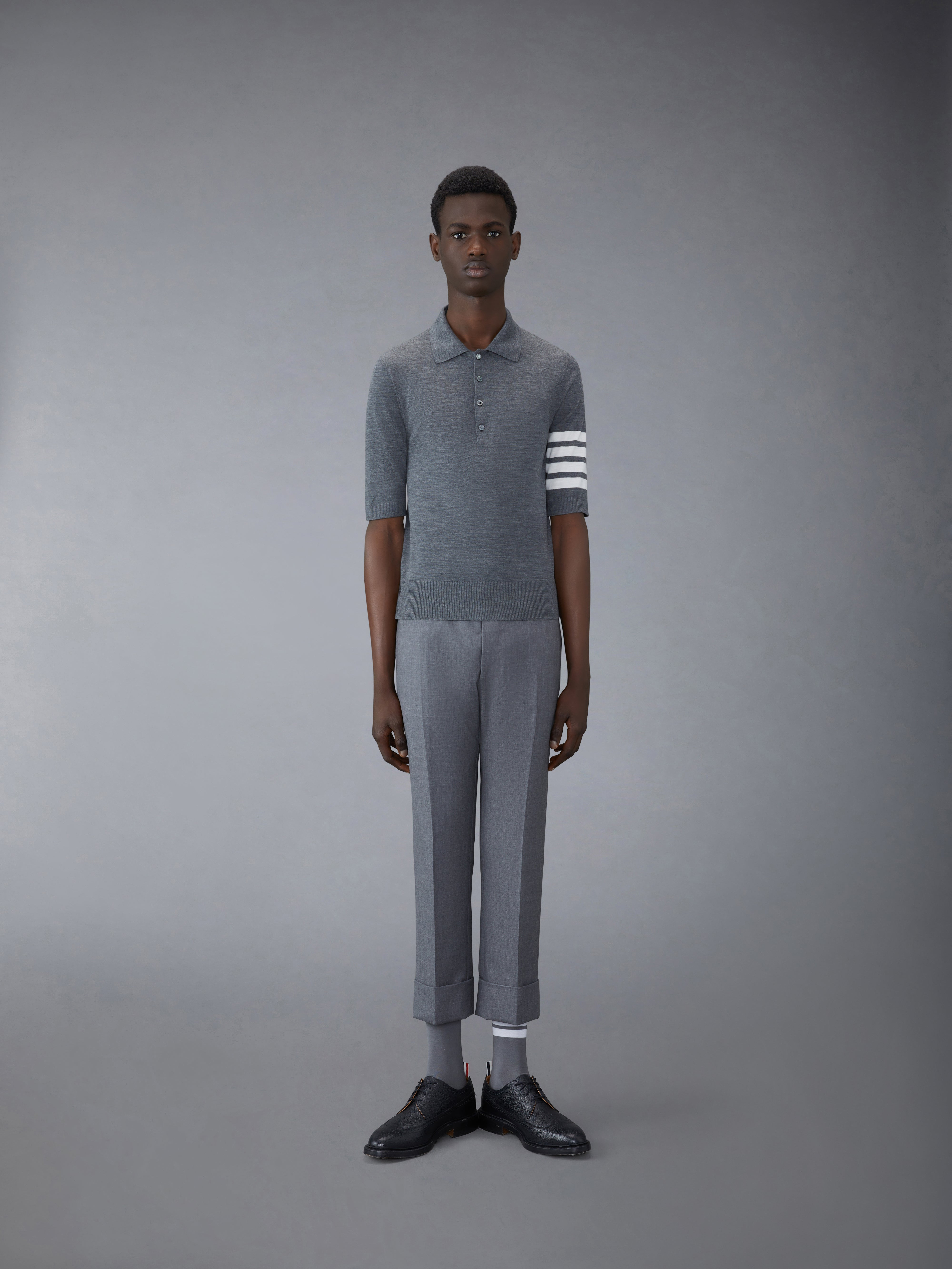 SHORT SLEEVE POLO IN SUSTAINABLE FINE MERINO WOOL - 3
