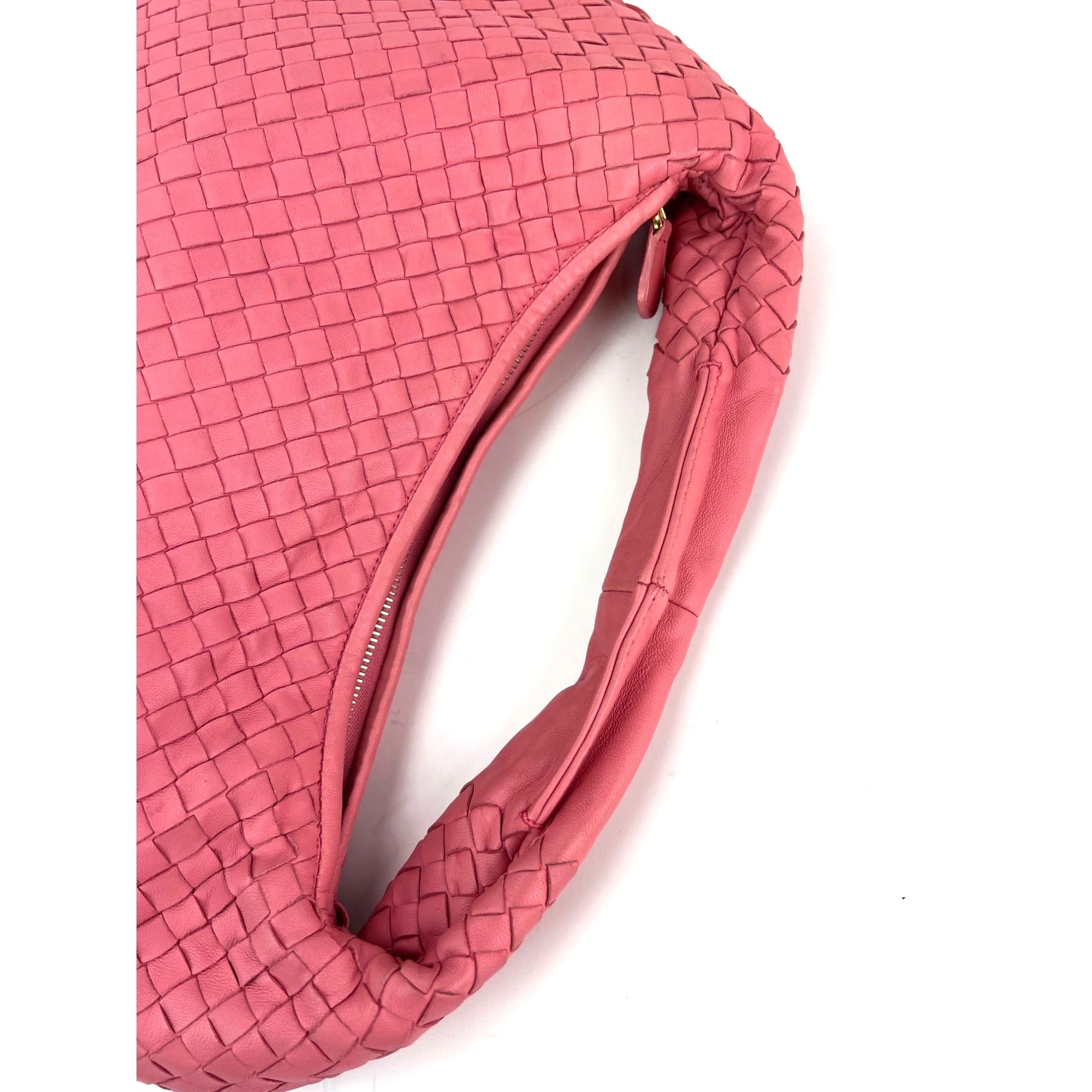 Bottega Veneta Nappa Intrecciato Medium Veneta Hobo Rose Pink Bag - 11
