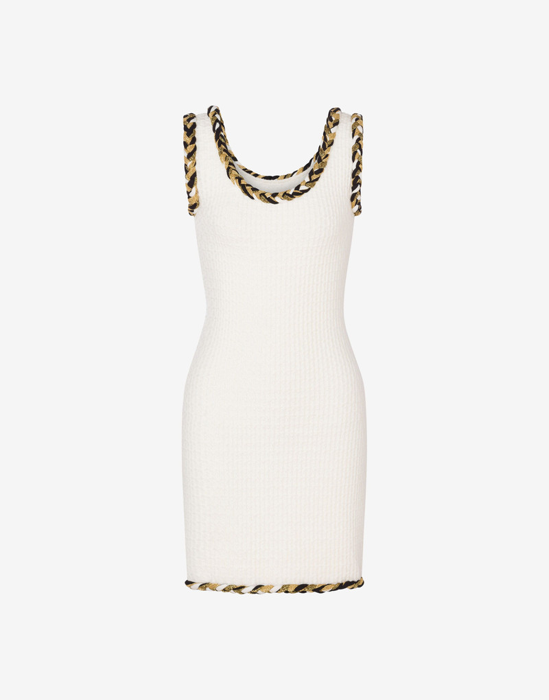 BRAIDED PIPING WOOL DRESS 1