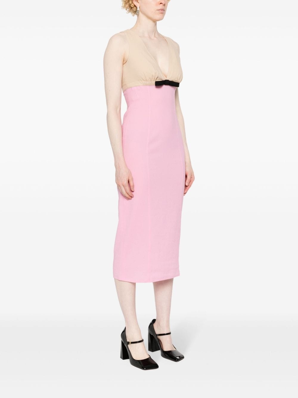 two-tone midi dress - 3