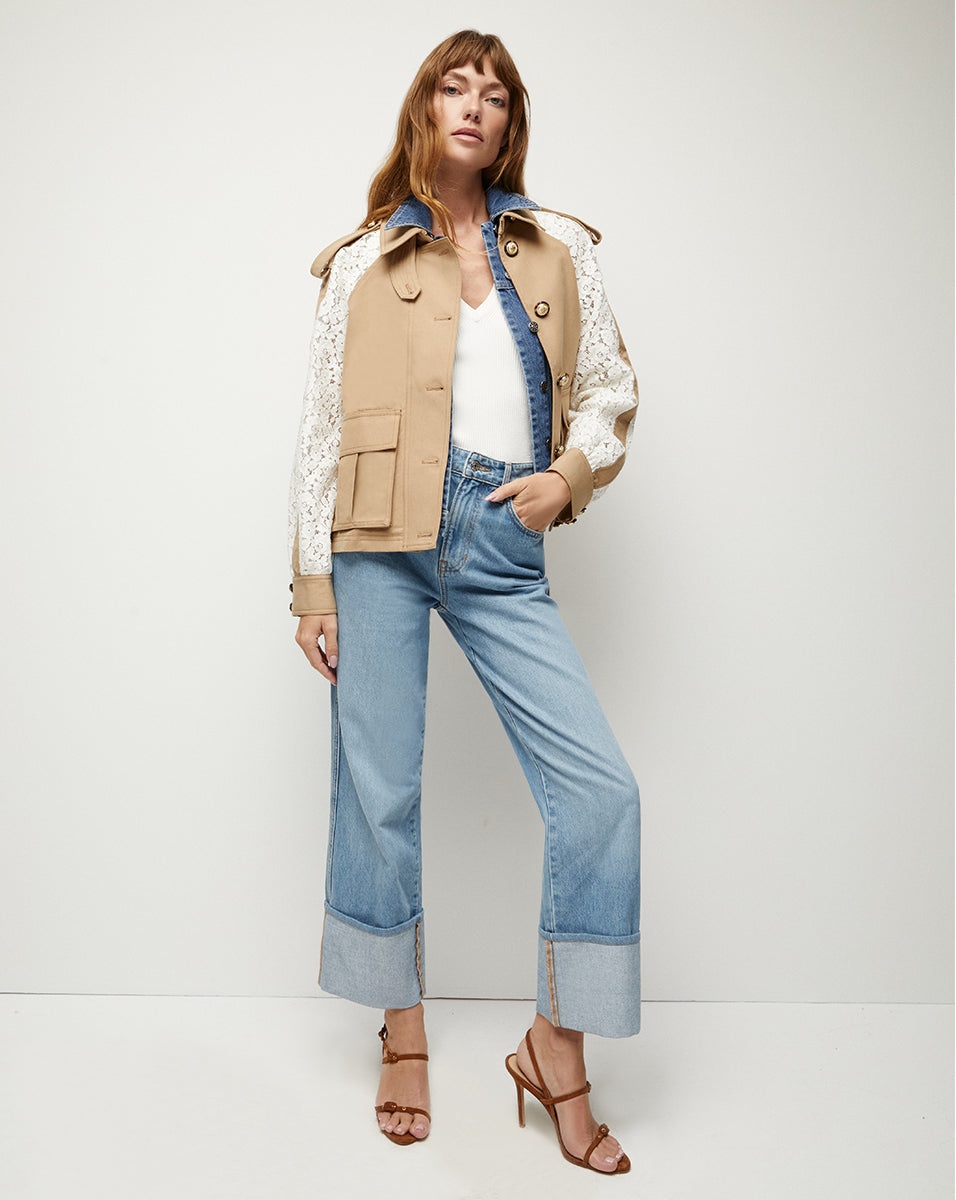 ODA MIXED-MEDIA DICKEY COAT - 5