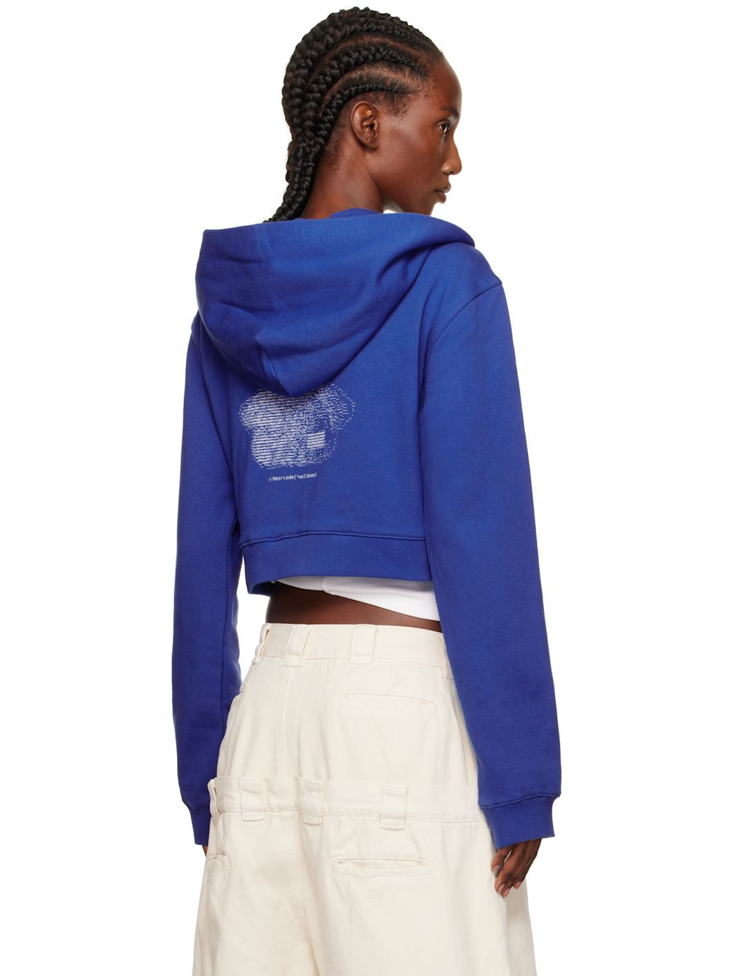 Blue Teddy Bear Slim-Fit Zip-Up Hoodie - 3