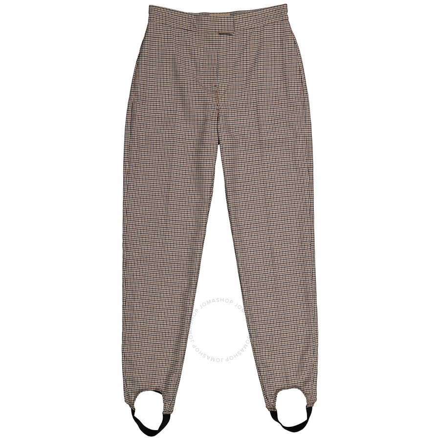 Burberry Houndstooth Check Stretch Wool Tailored Jodhpurs In Antique Yellow - 4