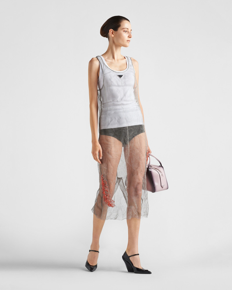 Prada Embroidered mesh dress outlook
