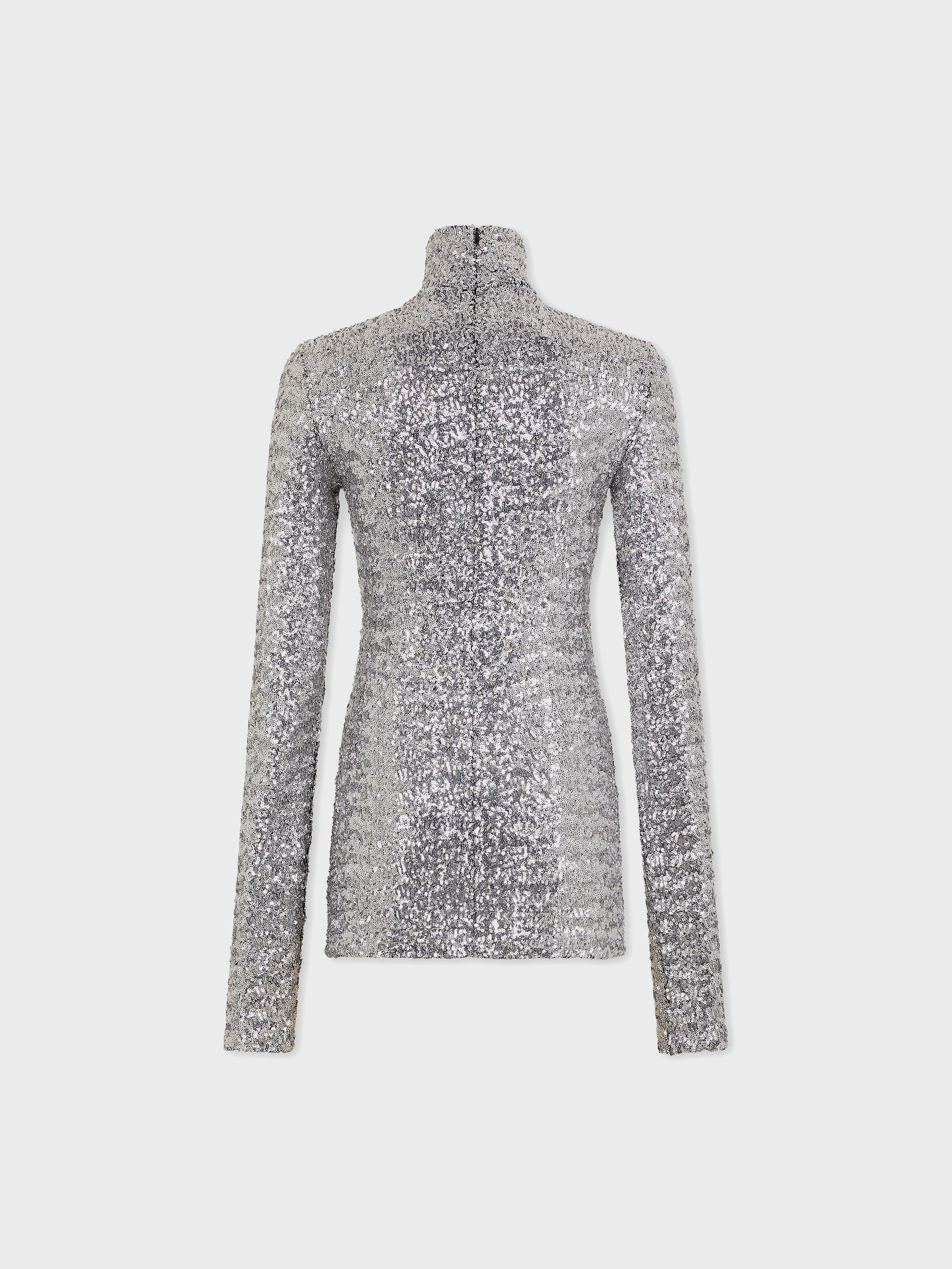 SEQUIN TURTLE-NECK TOP - 5