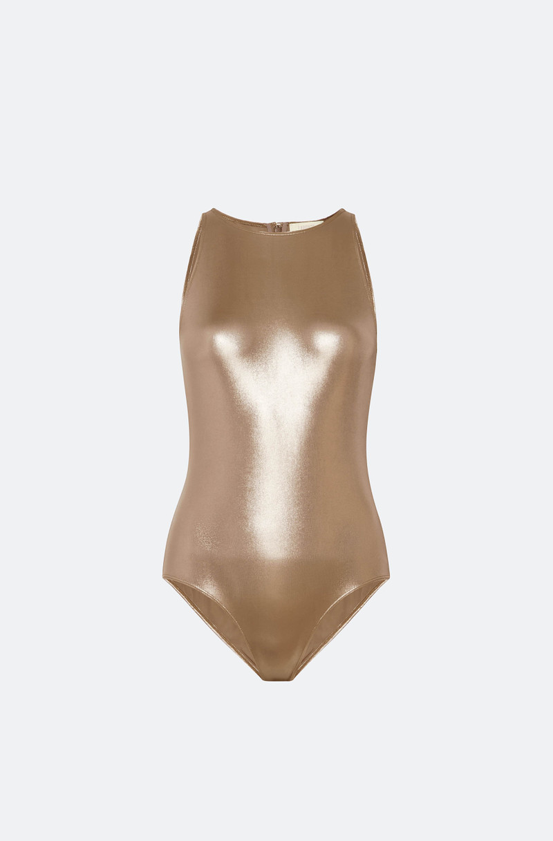 Coated Jersey Halterneck Bodysuit 1