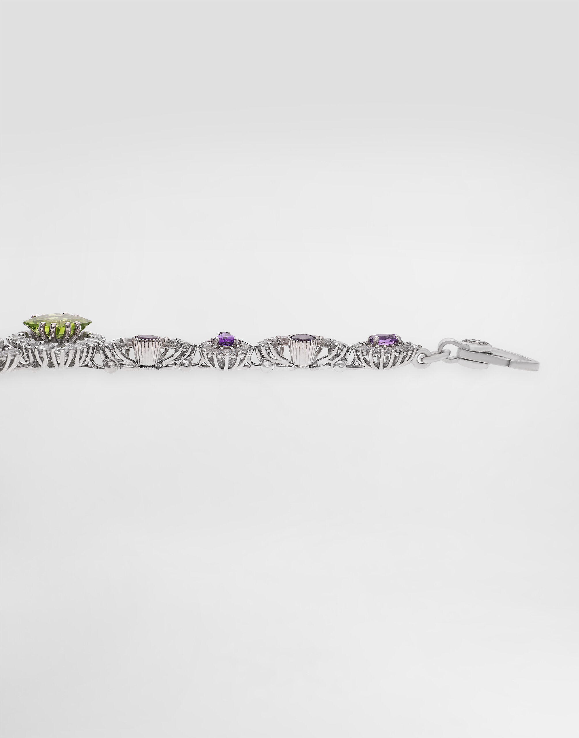 Eleganza Bracelet 18-carat white gold, amethysts, peridots, and sapphires - 2