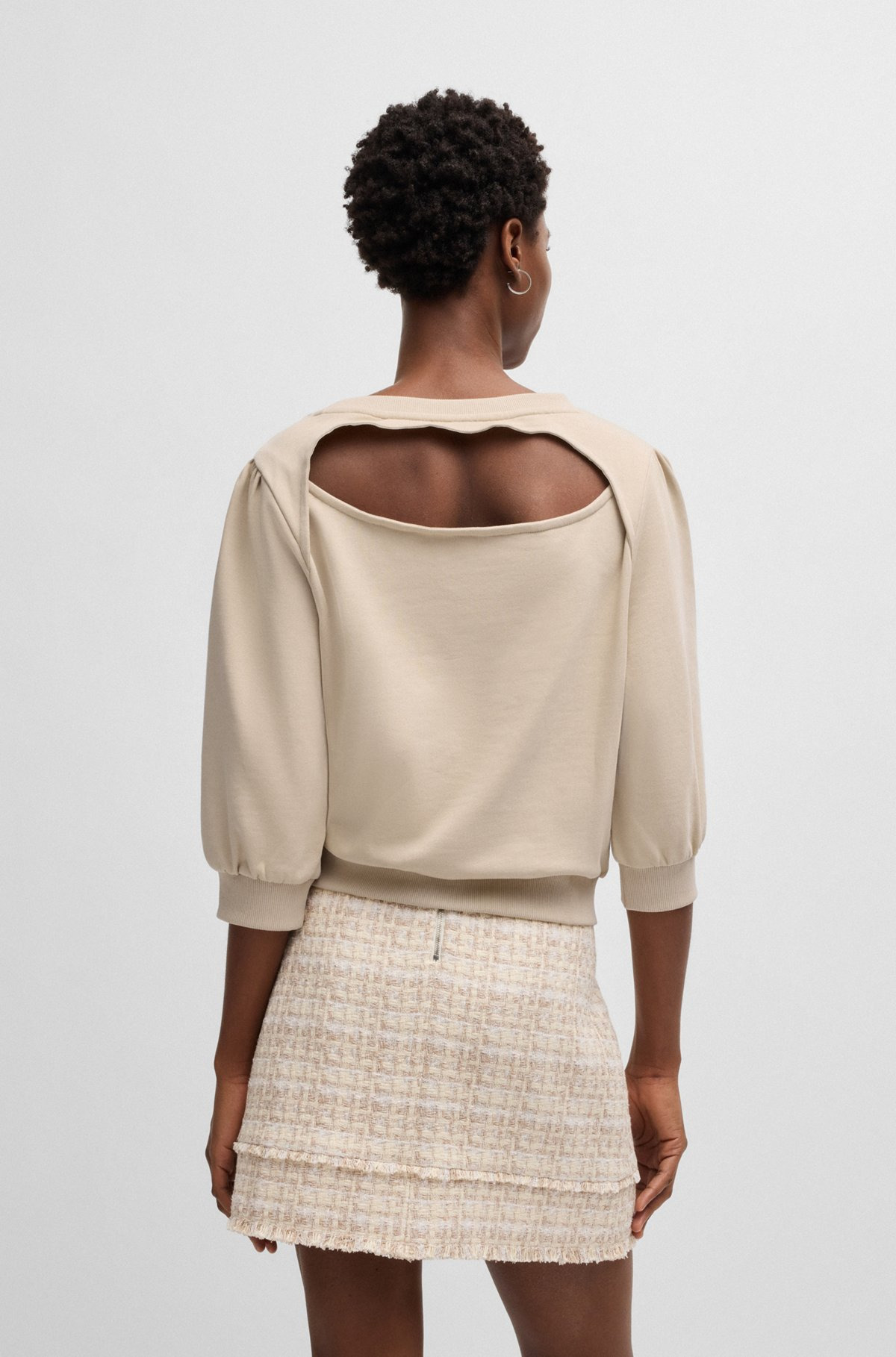 COTTON-TERRY SWEATSHIRT WITH REAR CUT-OUT AND BOW - 4