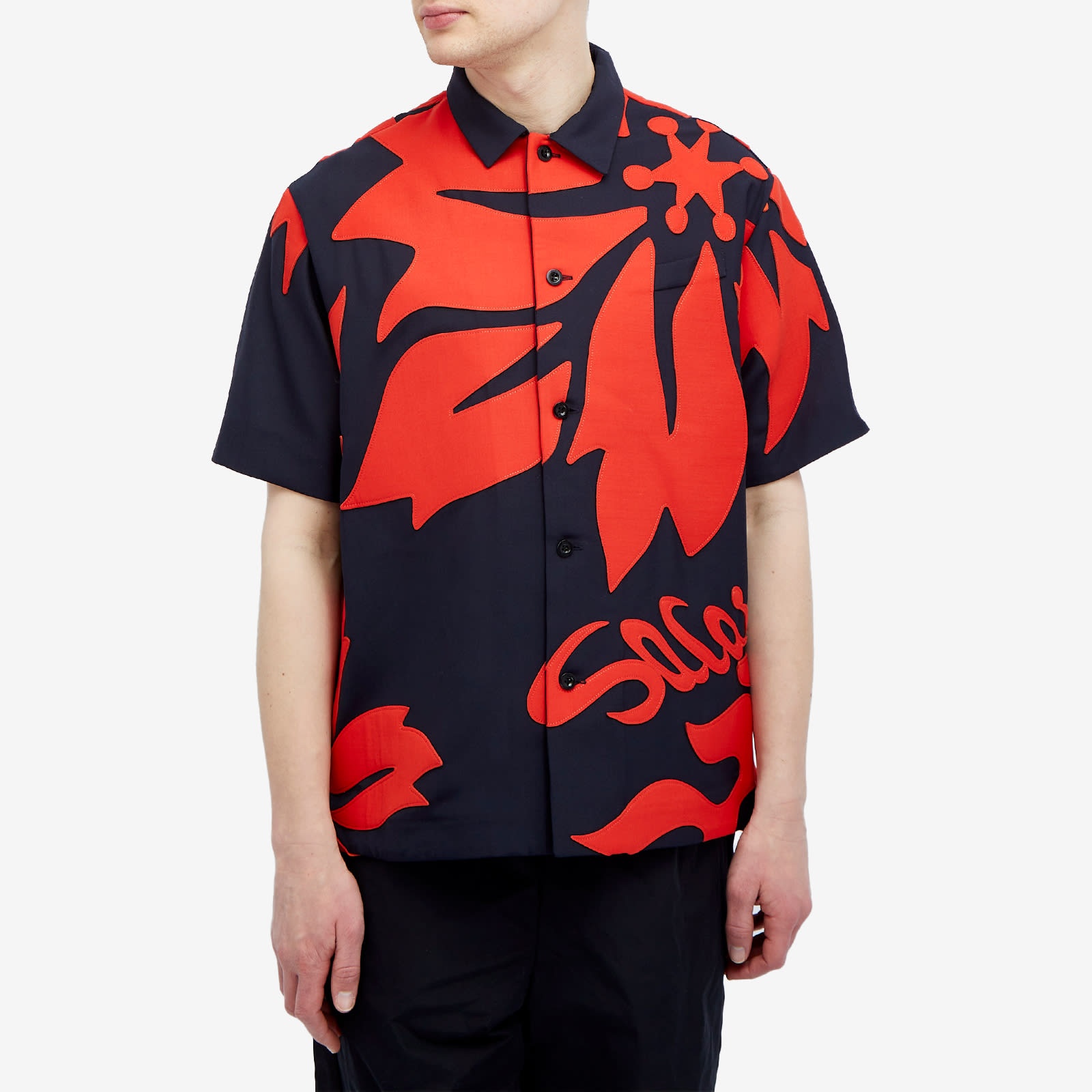 Sacai Floral Embroidered Patch Vacation Shirt - 2