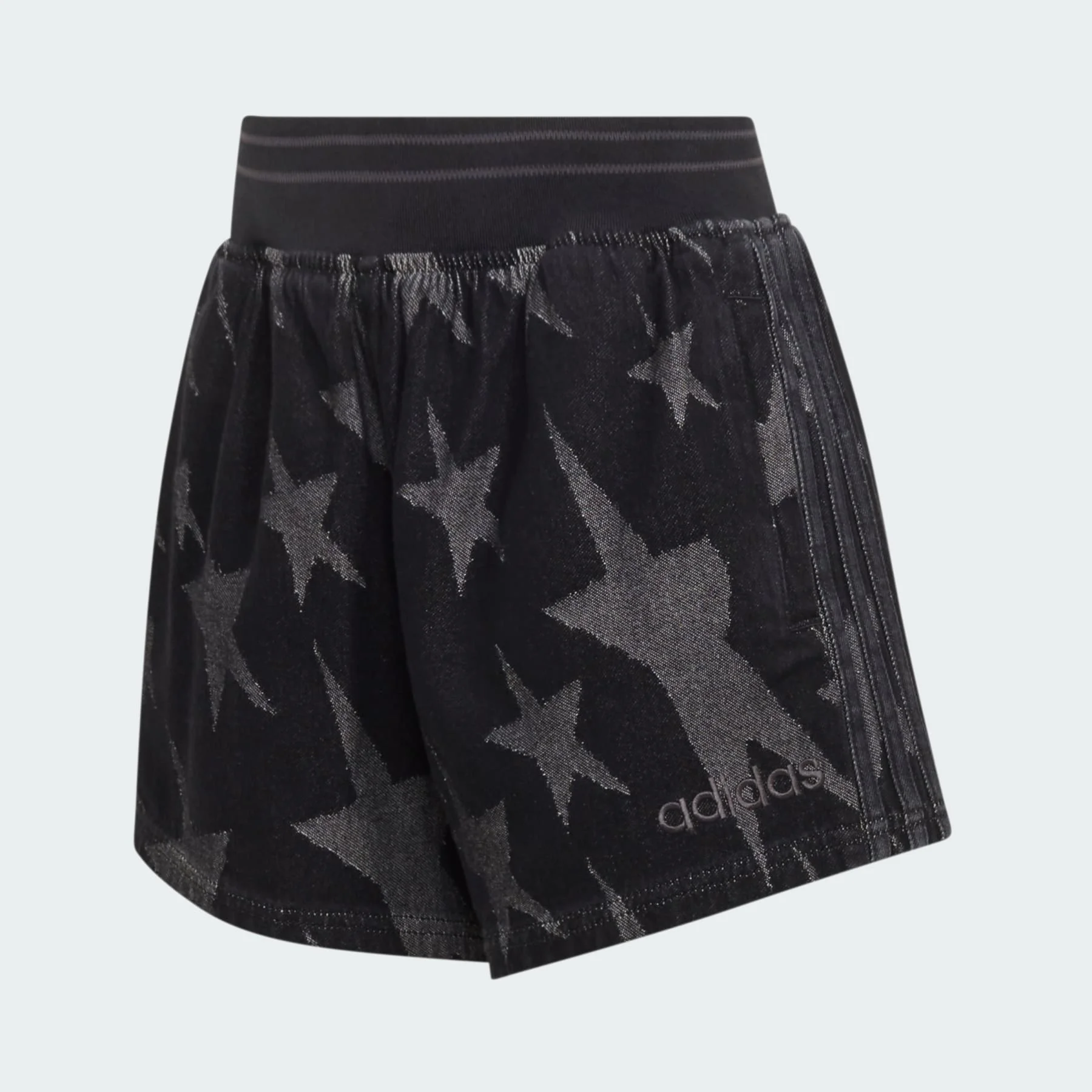 Denim Graphic Shorts - 1
