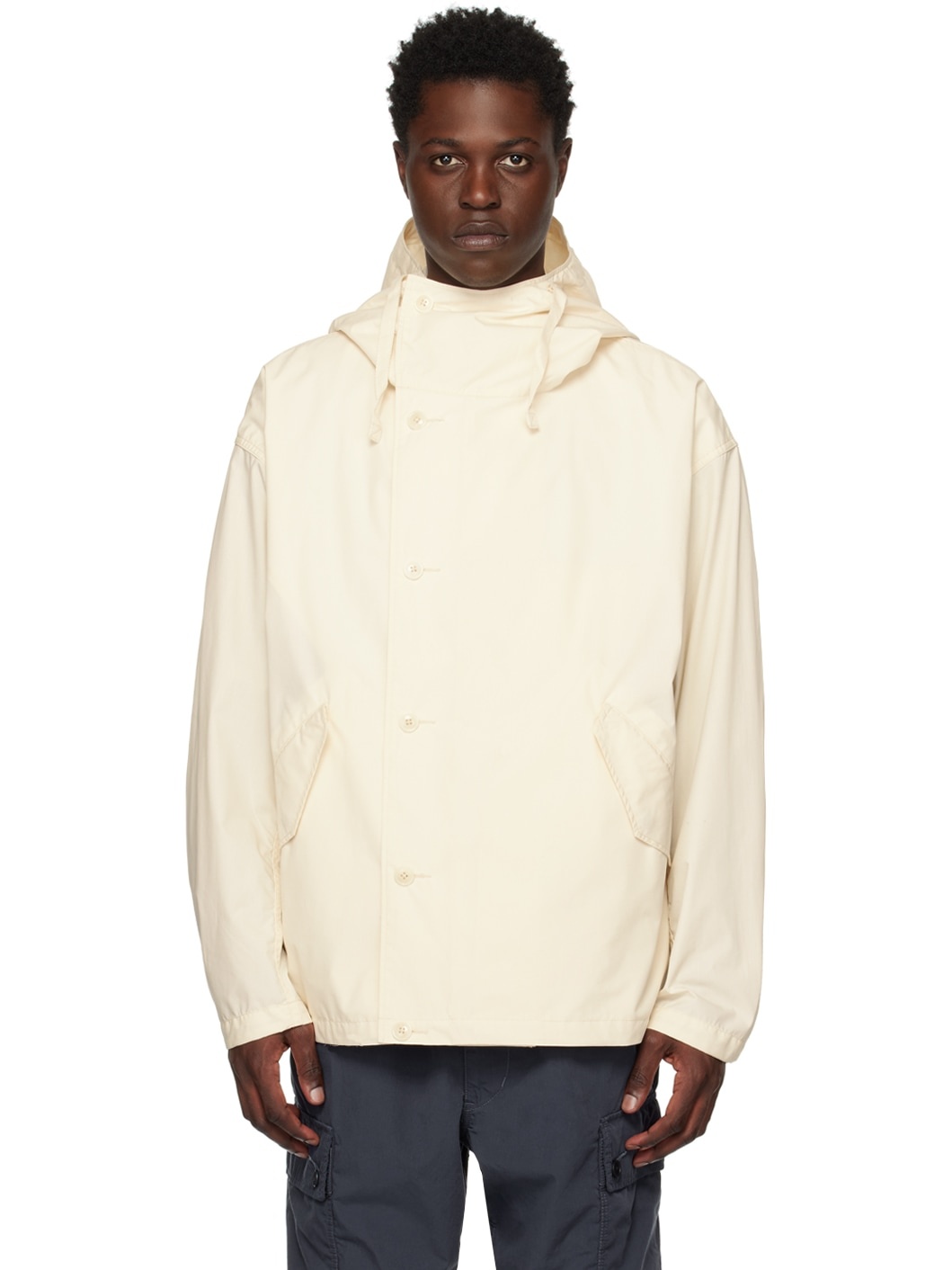 Nanamica Off-White Hooded Jacket | REVERSIBLE