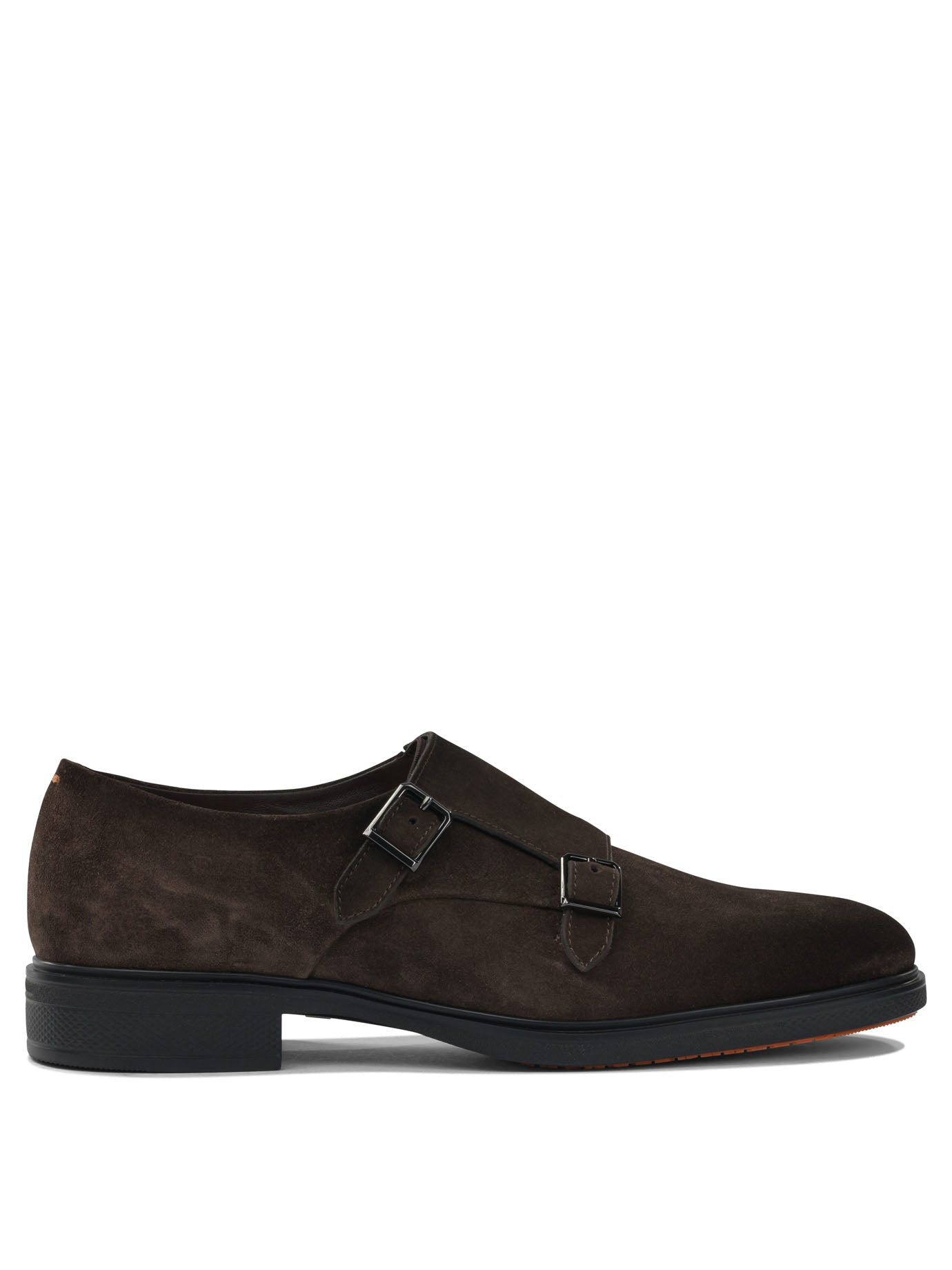 Santoni Suede Double Buckle Loafers - 1
