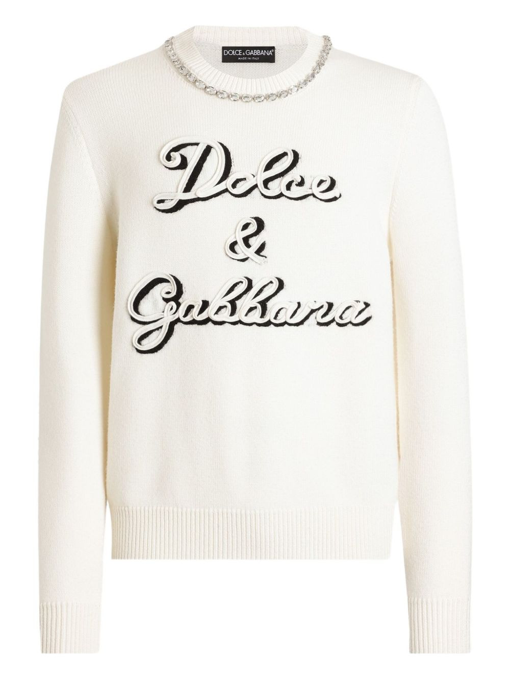 embellished logo sweater - 1