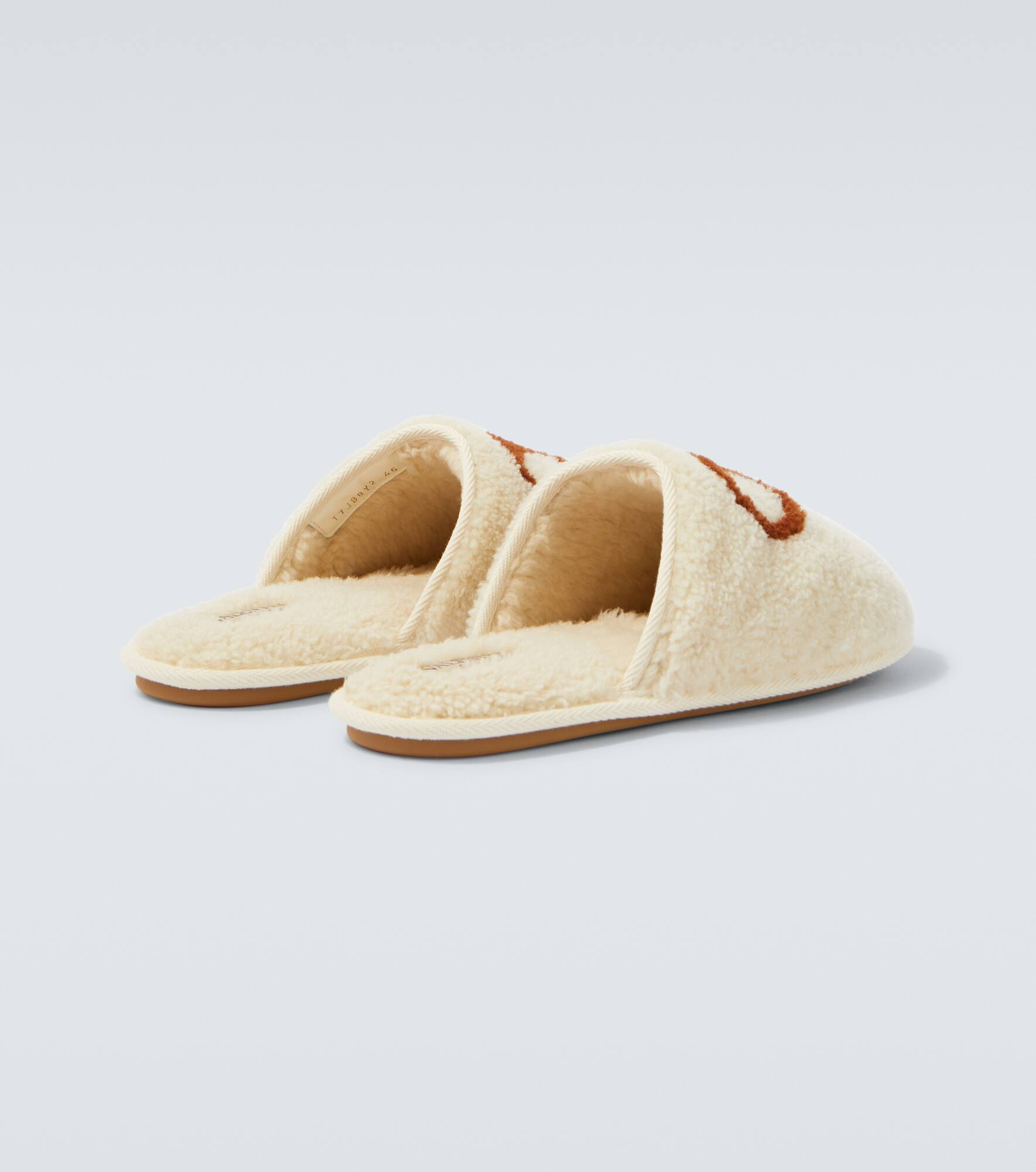VLogo shearling slippers - 6