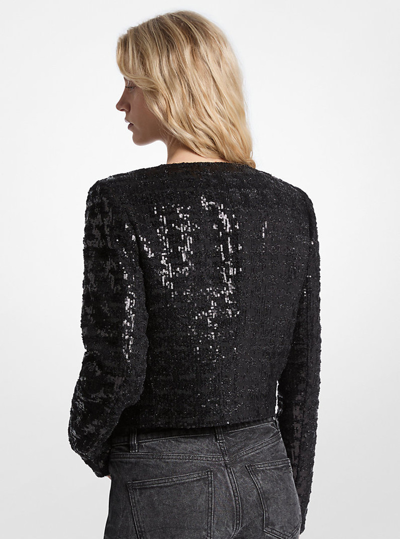 MICHAEL KORS Sequined Tweed Cropped Jacket outlook