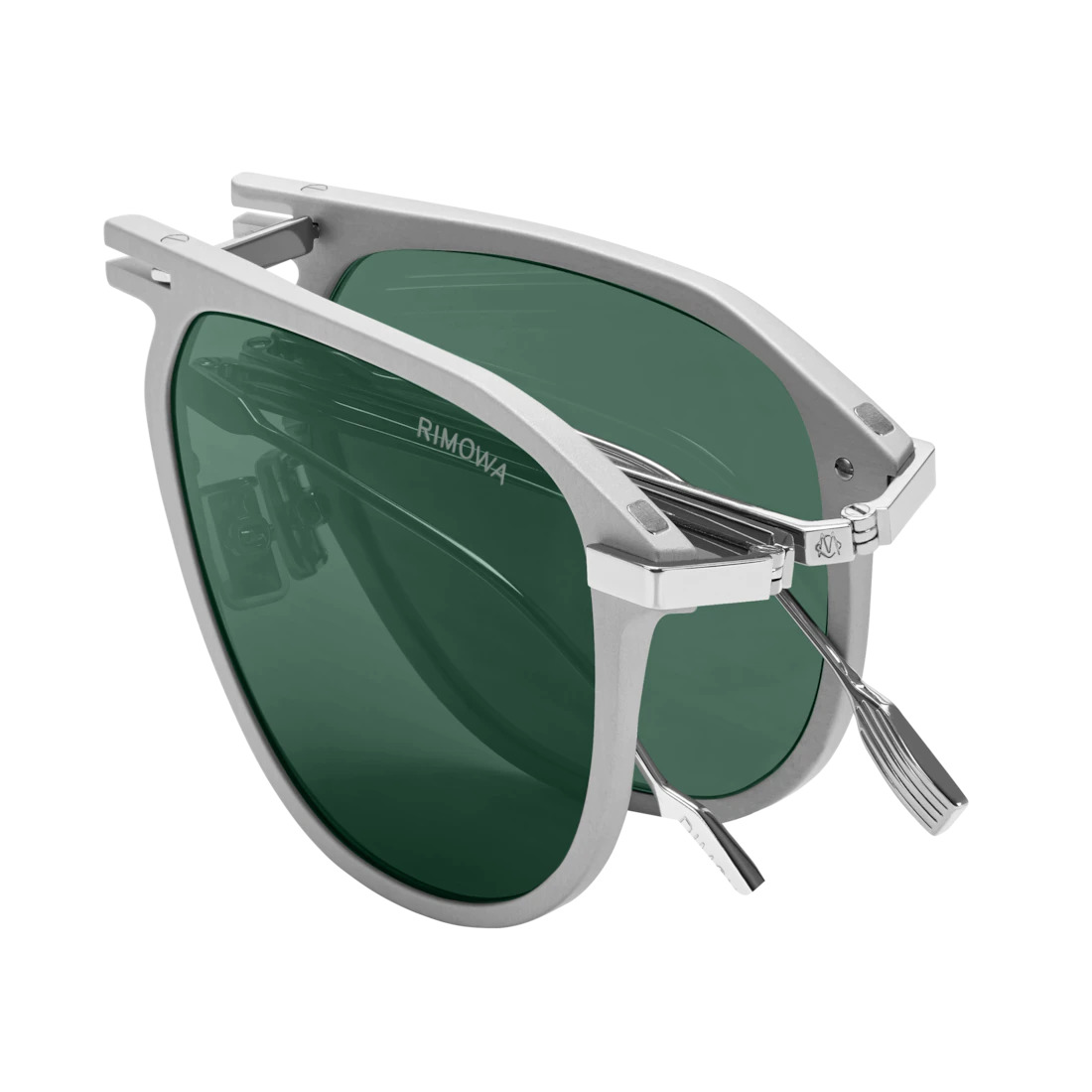 Eyewear Pilot Foldable Matte Silver Sunglasses - 3