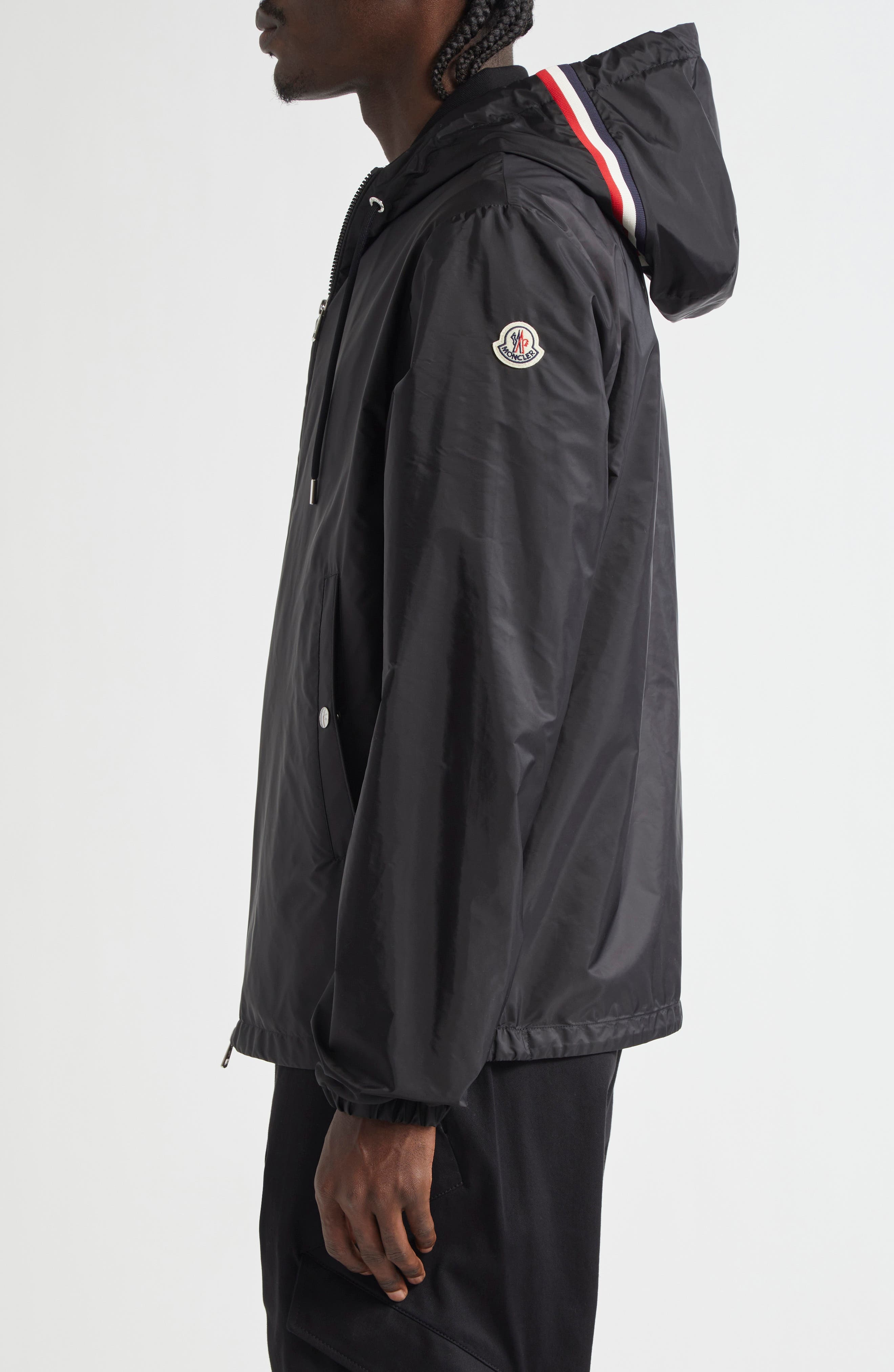 Moncler Grimpeurs Hooded Water Repellent Nylon Jacket in Black/Black at Nordstrom - 3