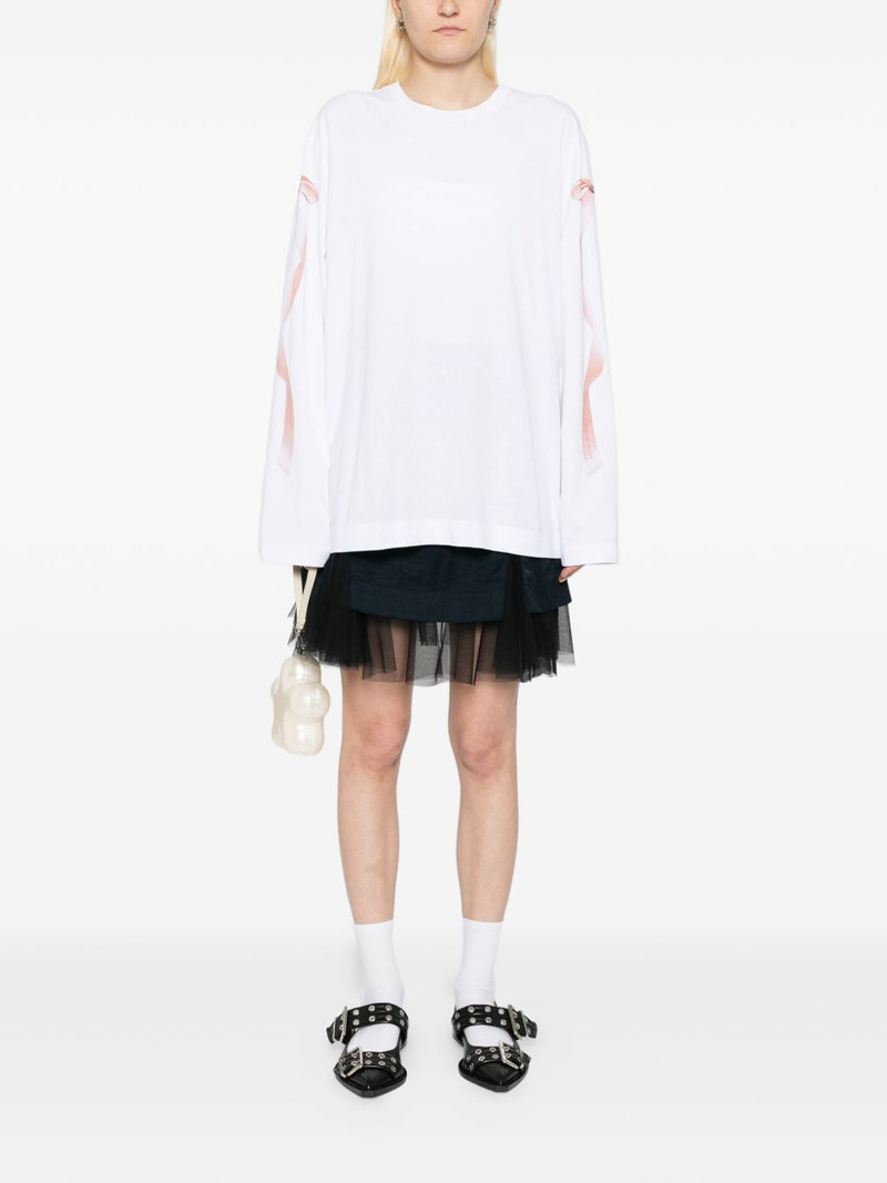 Simone Rocha ribbon-printed T-shirt outlook