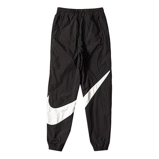 Nike Big Swoosh SportsWear Woven Long Pants Sports Pants US Edition Black AR9894-010 - 1