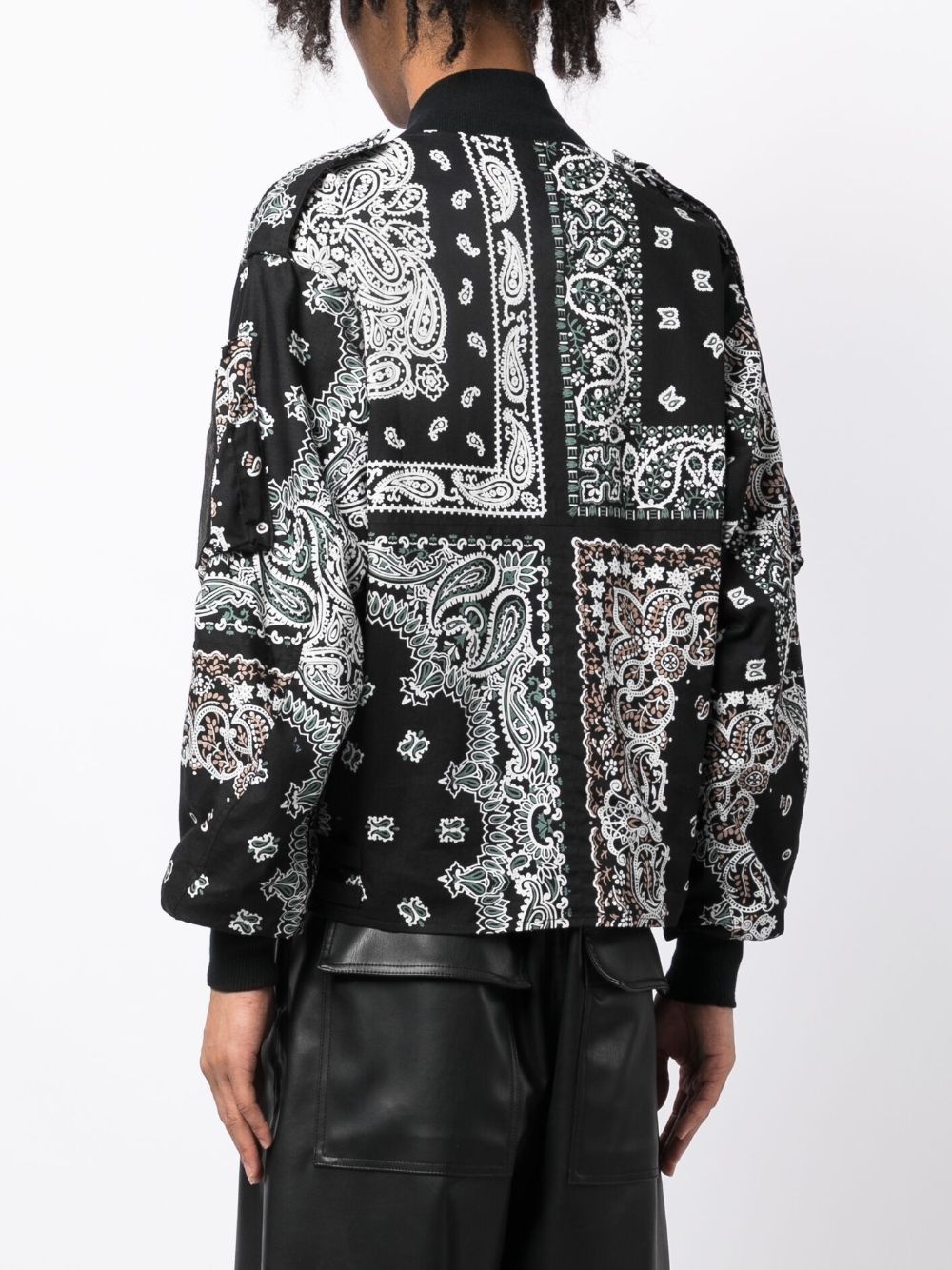 bandana-print cotton bomber jacket - 4