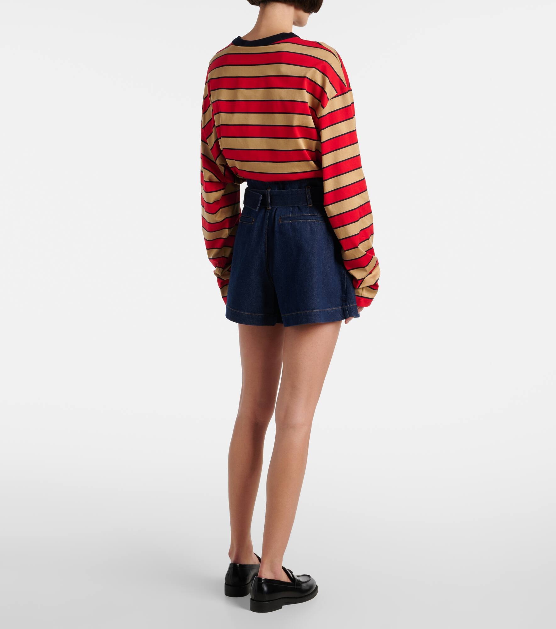 The Paper Bag belted denim shorts - 3