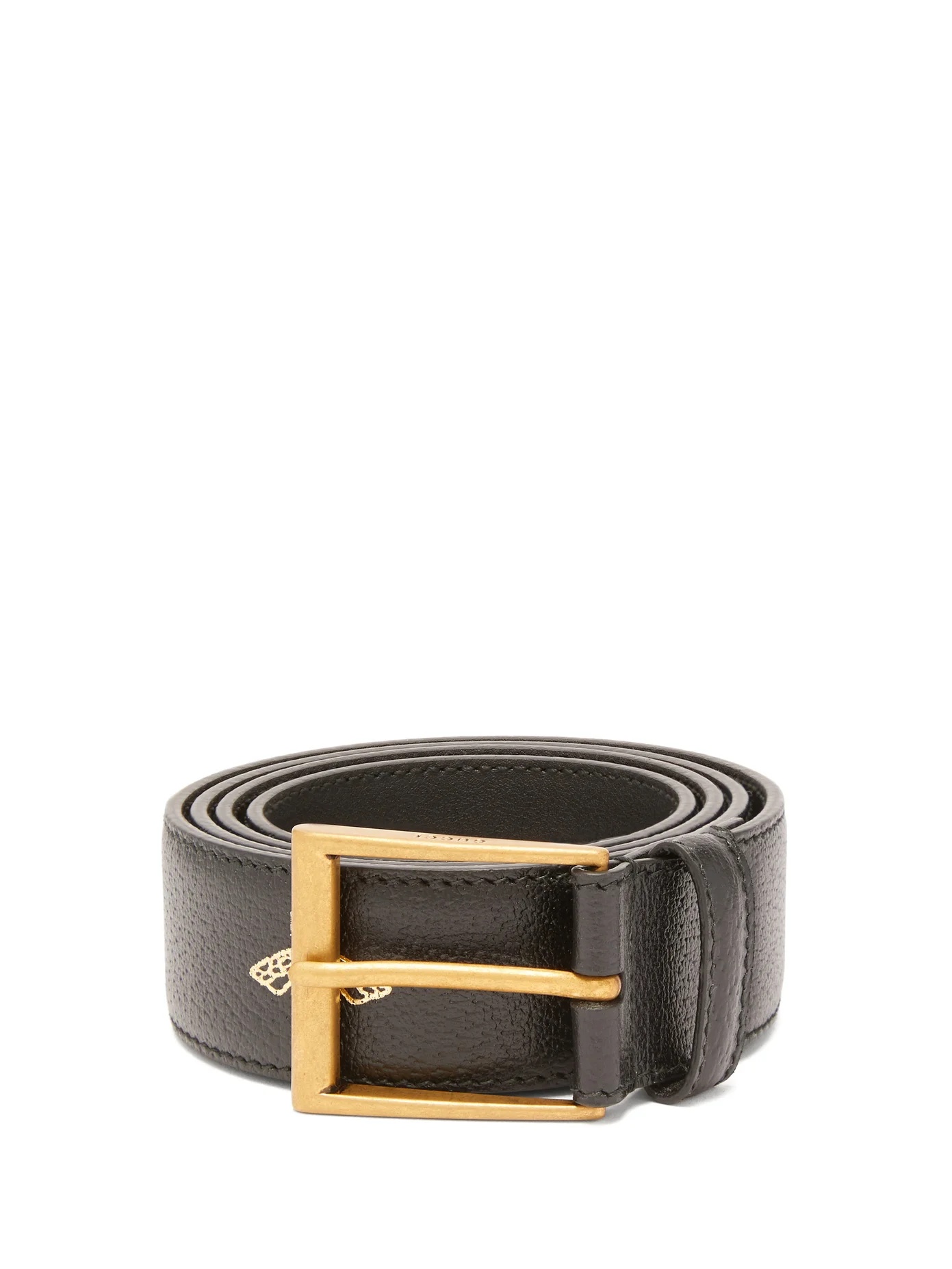 Star and bee hot-stamped leather belt - 1