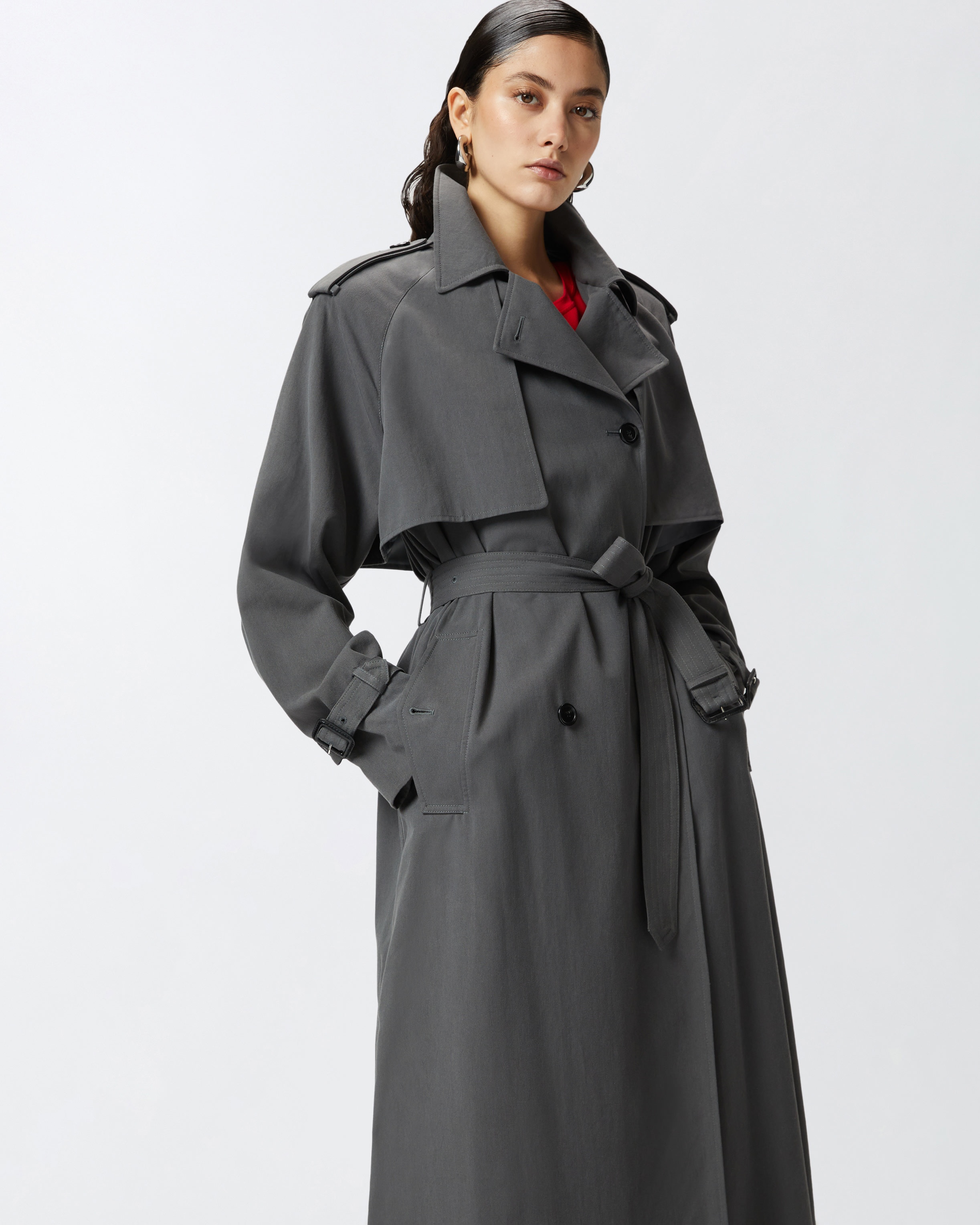 CLASSIC FADED COTTON TRENCH COAT - 5