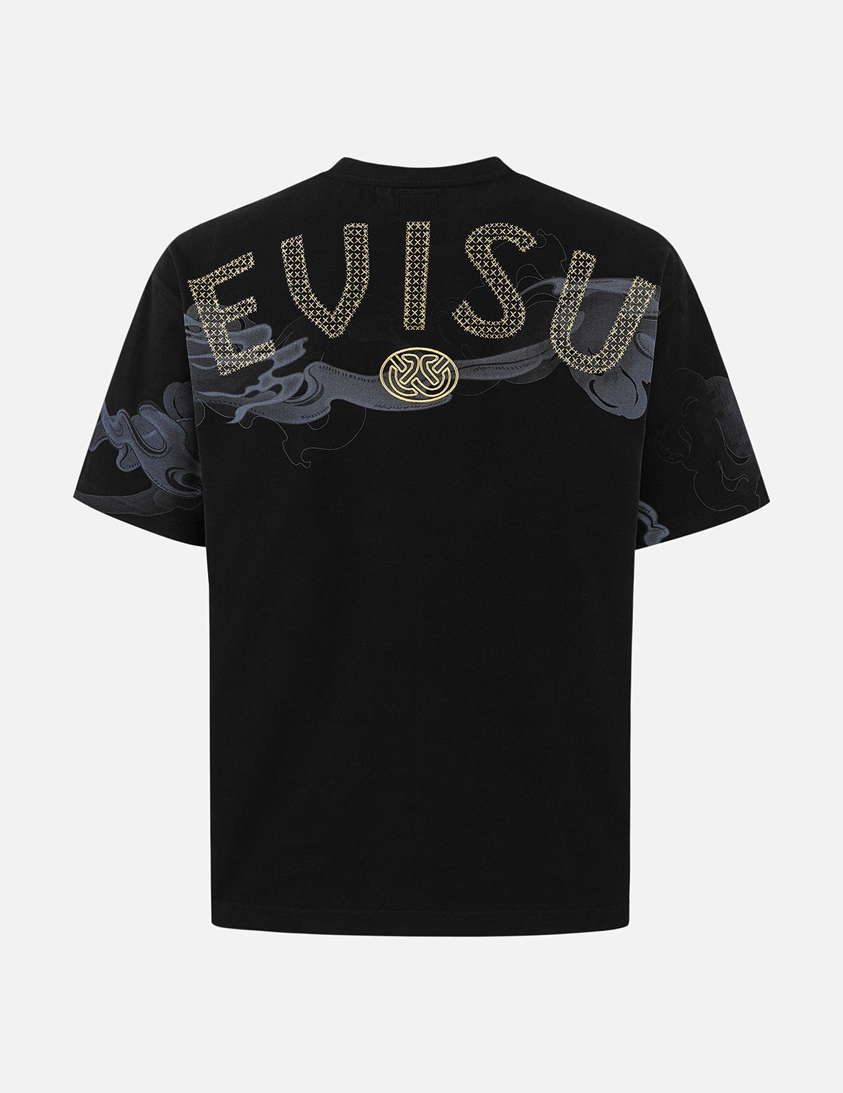 Cloud Print and Logo Sashiko Embroidery Relax Fit T-shirt - 2