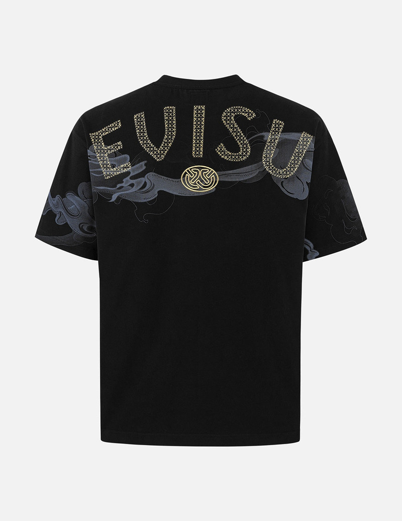 EVISU Cloud Print and Logo Sashiko Embroidery Relax Fit T-shirt outlook