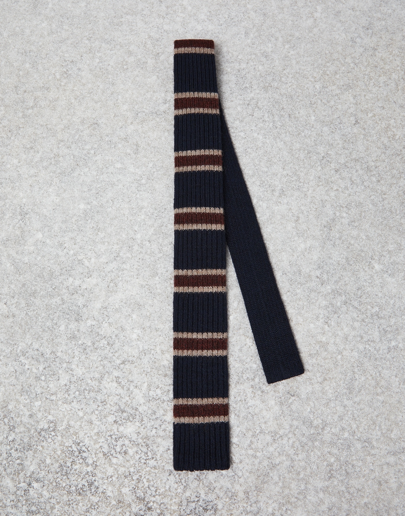 Alpaca and wool striped knit tie - 1