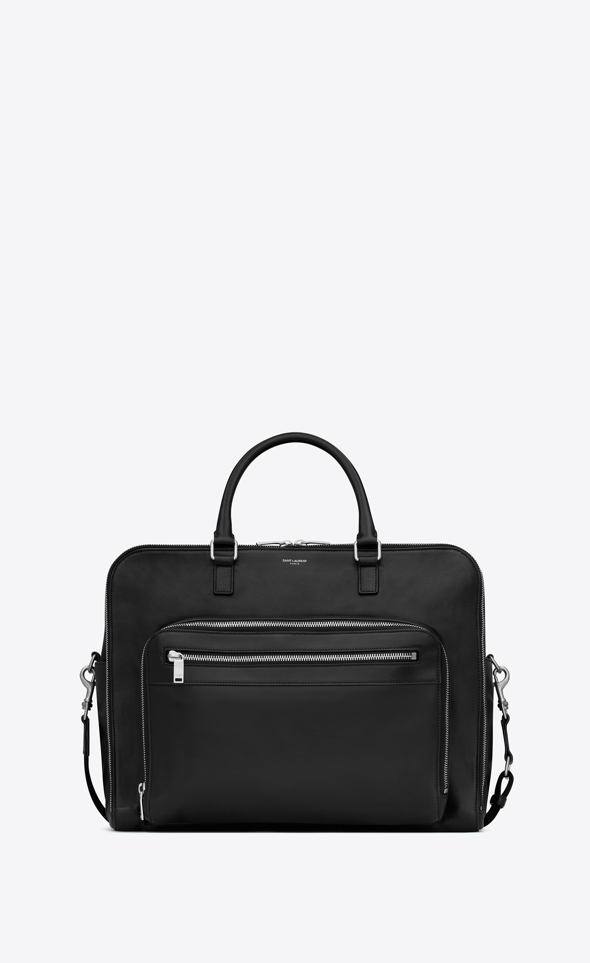 sl 24h weekender bag in smooth leather and cotton - 1