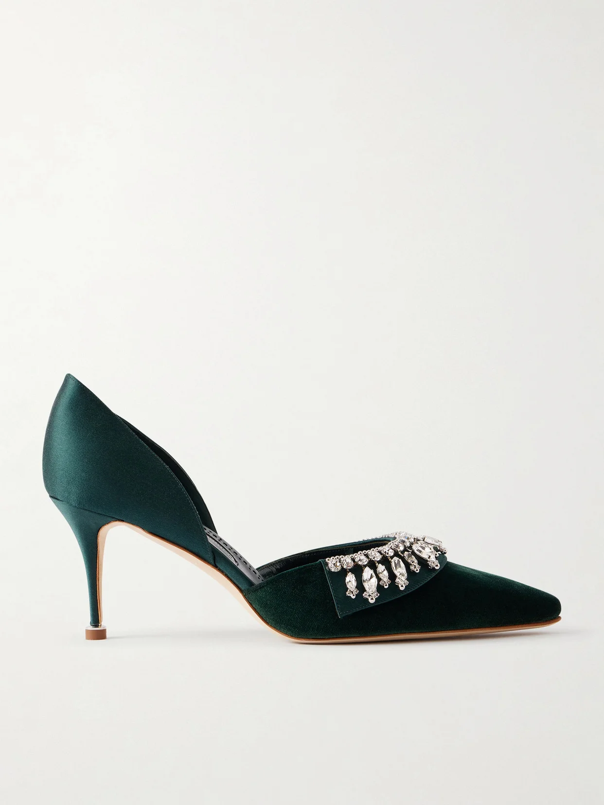 Tulidor 70 Crystal-embellished Velvet Pumps - 1