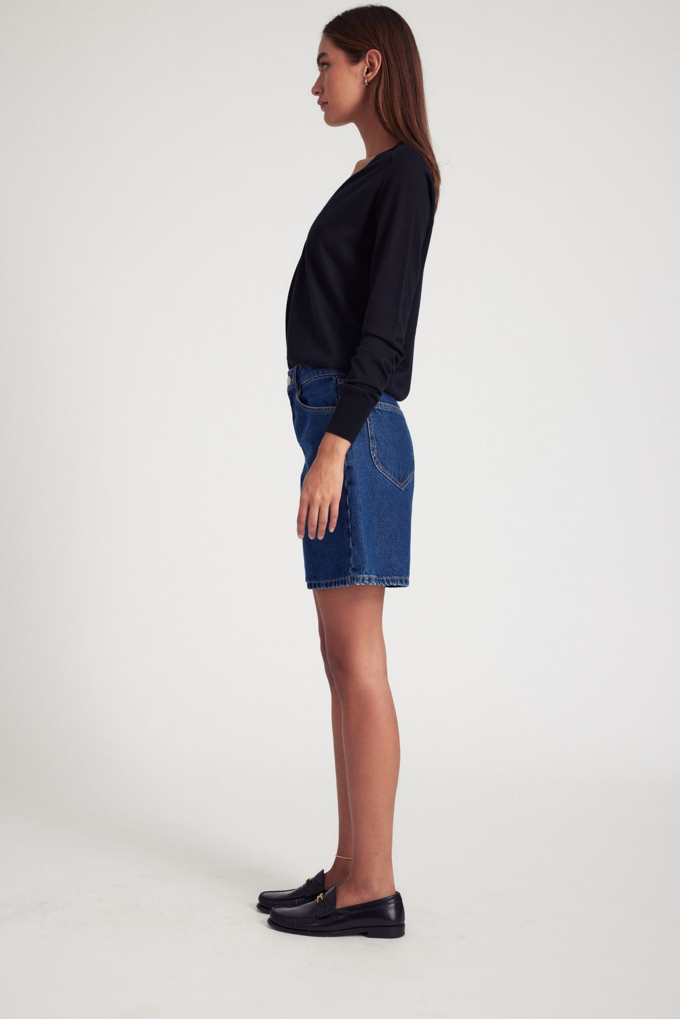 ALICIA A-LINE DENIM SHORTS - 3