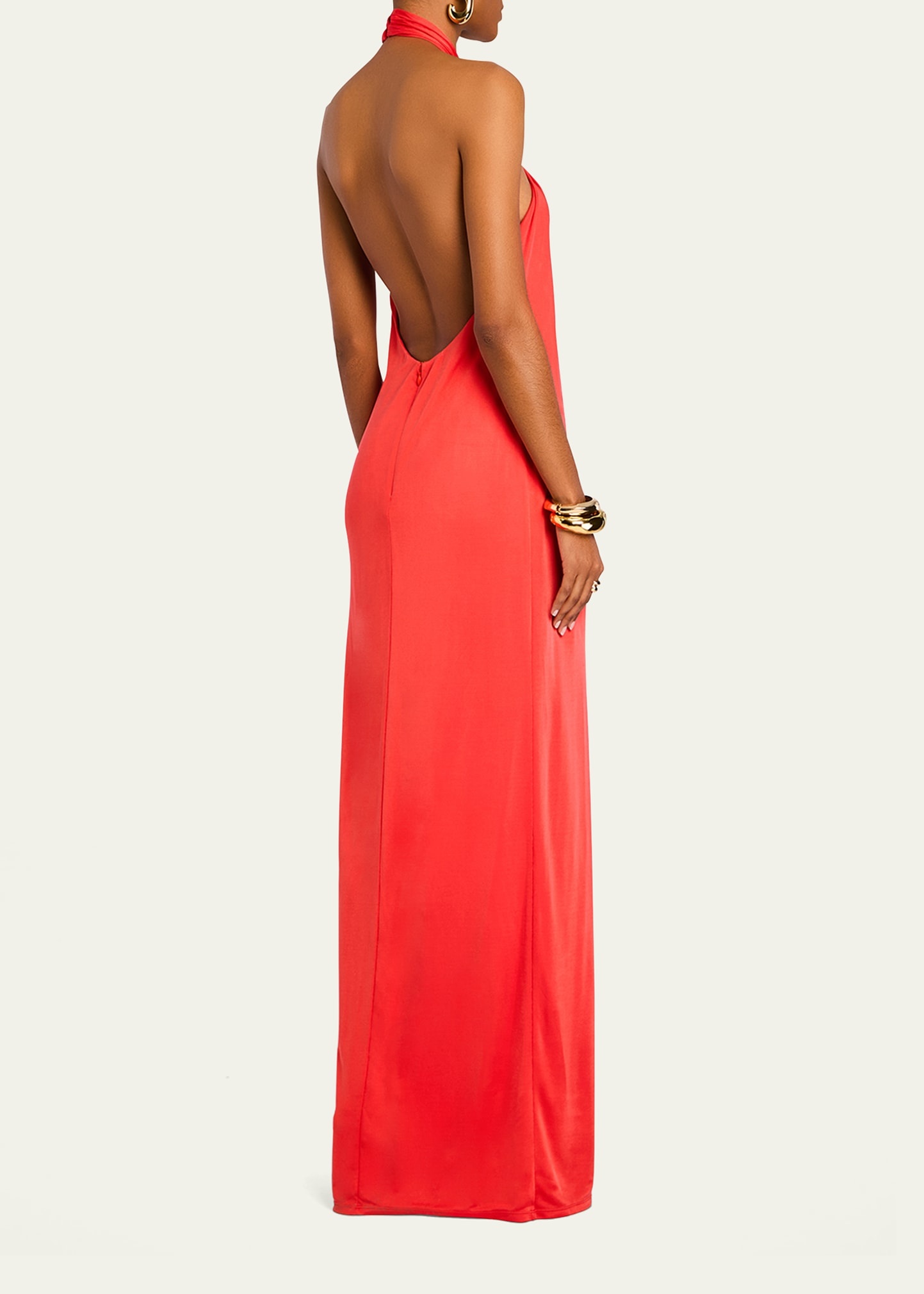 Becs Satin Halter Gown - 3