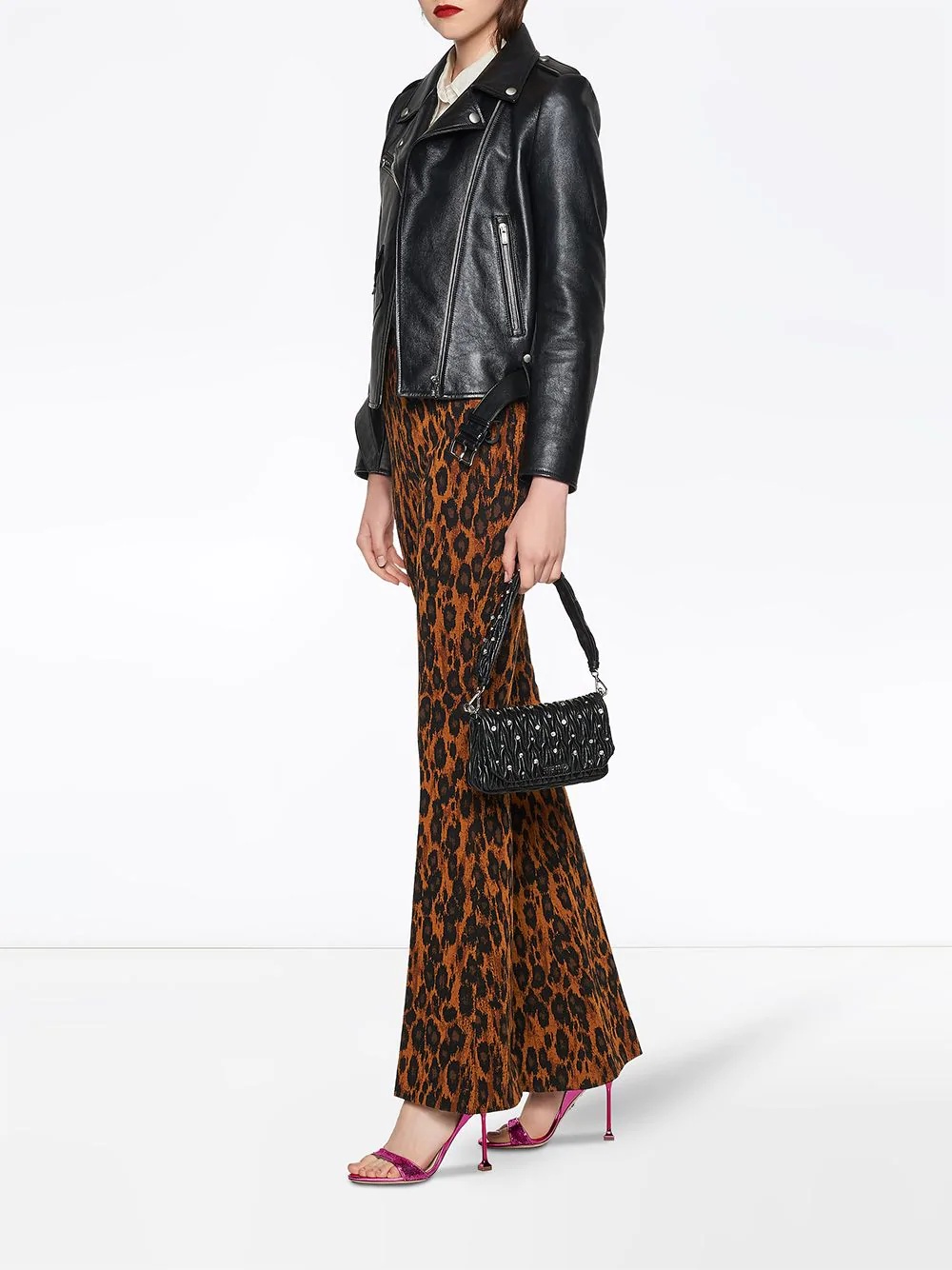 flared leopard trousers - 2