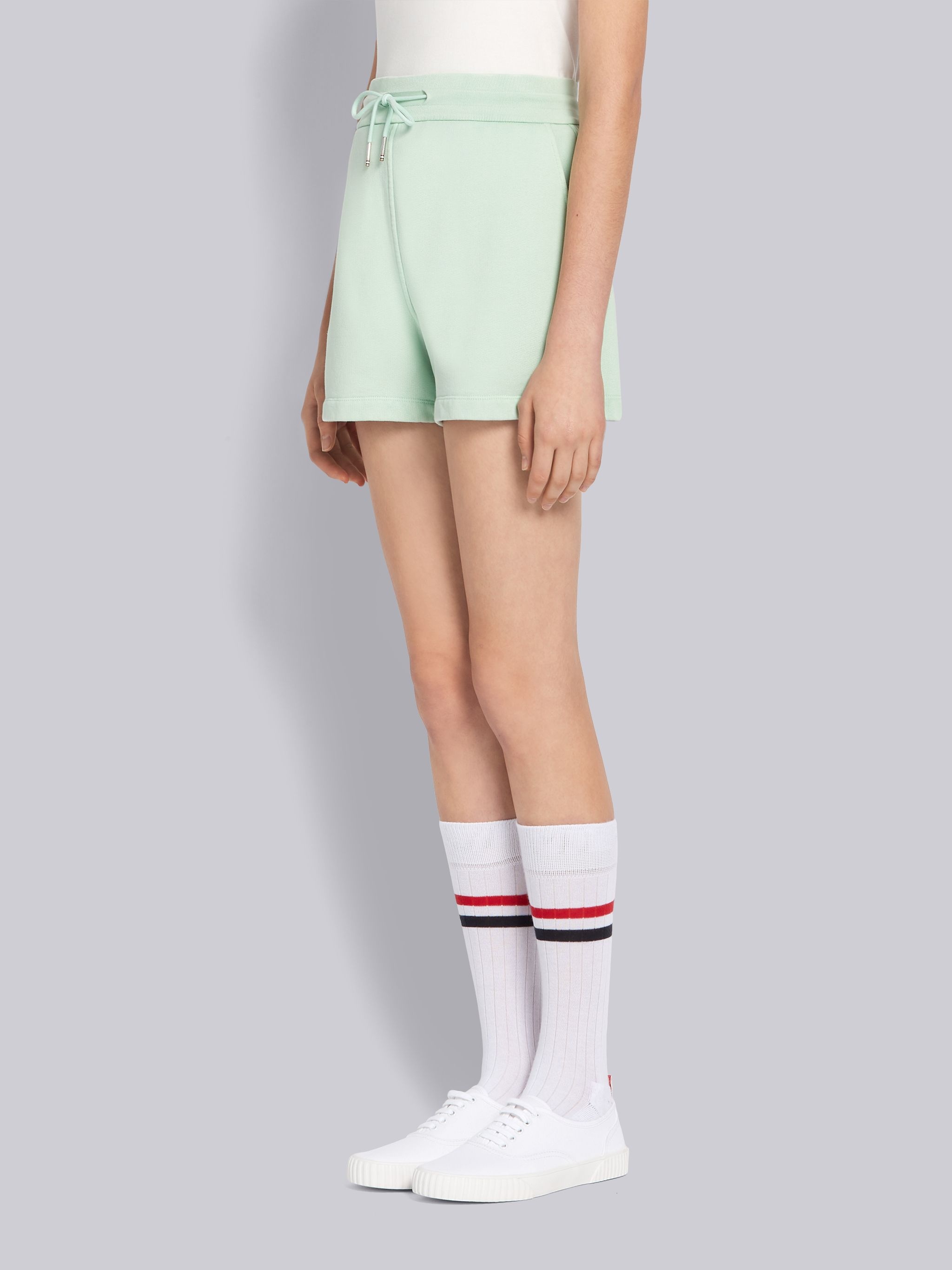 Green Classic Cotton Loopback Garment Dyed Shorts - 2