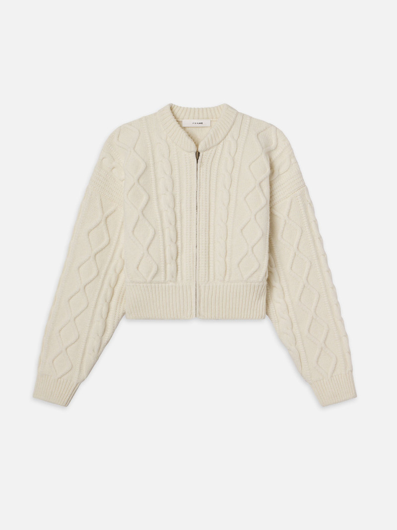 Cable Cardi in Cream - 1