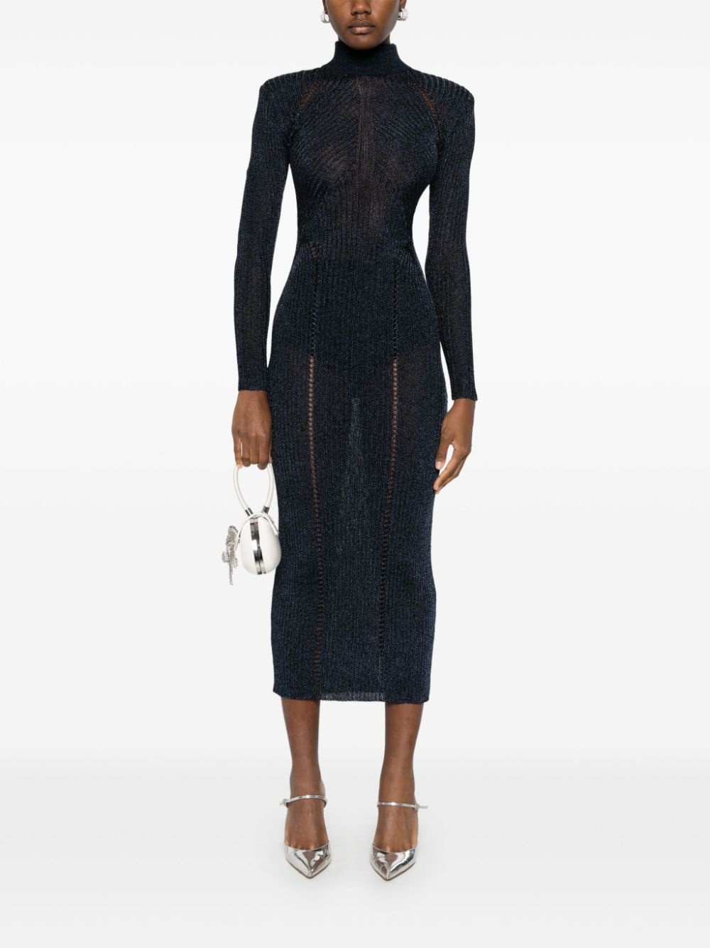 lurex-knit maxi dress - 2