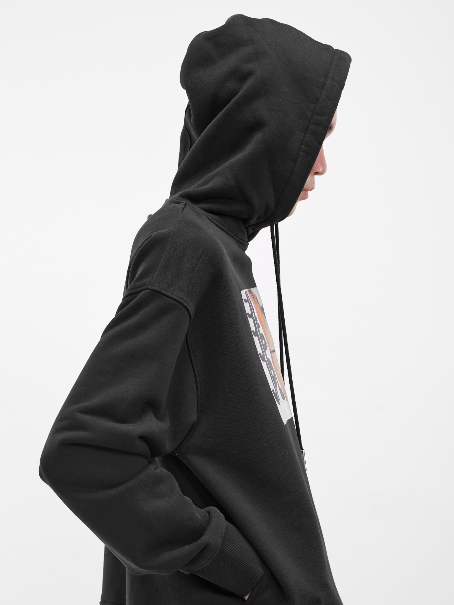 Black Fire Graphic Cotton Hoodie - 4
