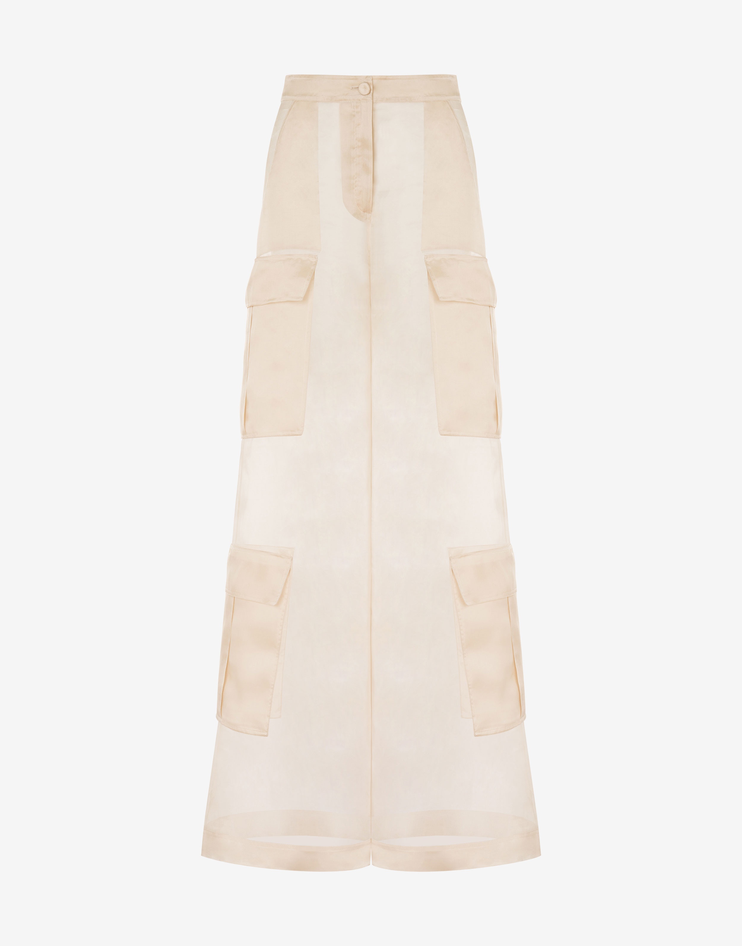 SILK ORGANZA PALAZZO TROUSERS - 1