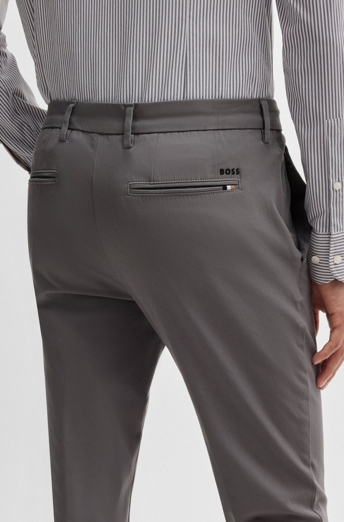 SLIM-FIT TROUSERS IN STRETCH COTTON - 5