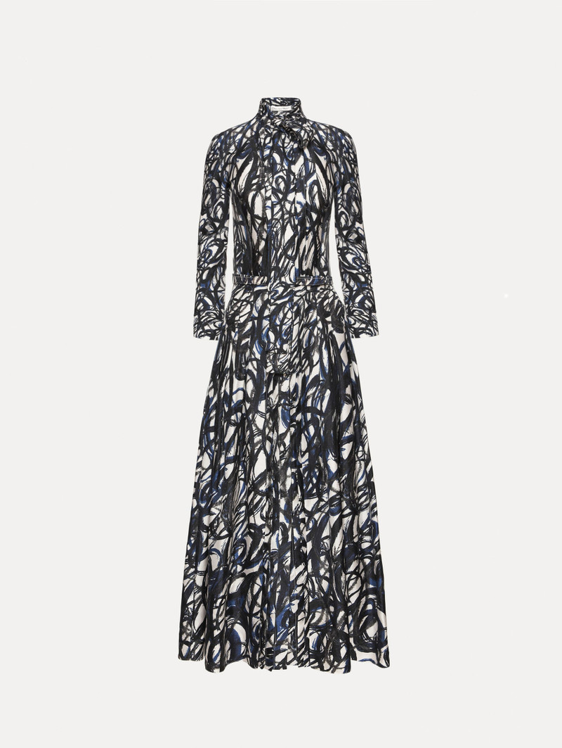 ABSTRACT SKETCH SILK TWILL DRESS 1