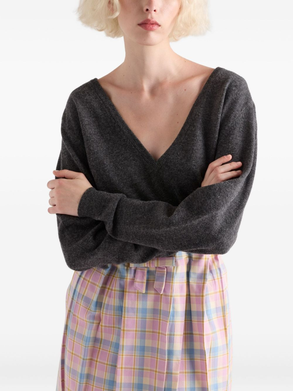 raglan-sleeve V-neck sweater - 5