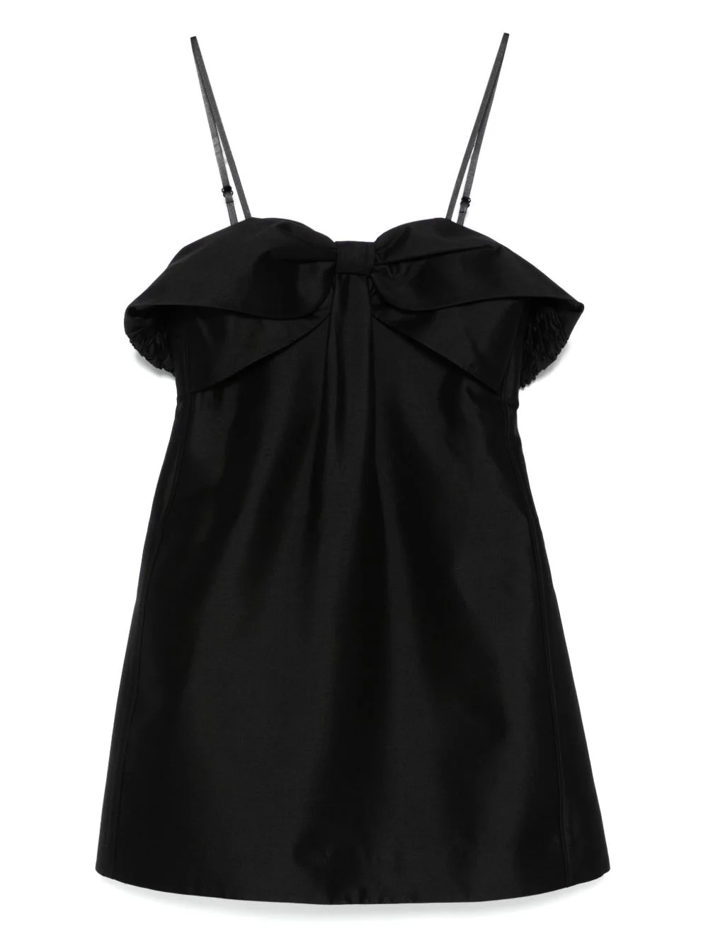 bow-embellished off-shoulder mini dress - 1