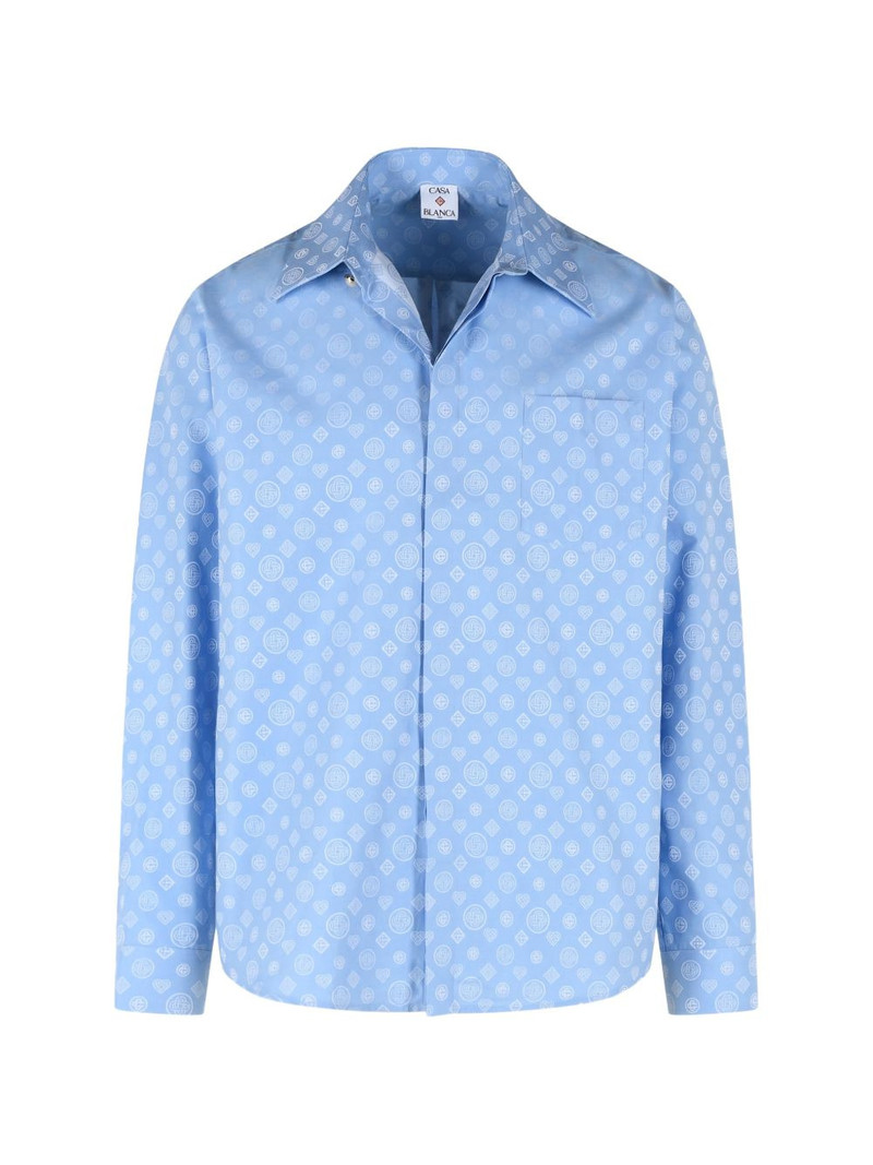monogram-pattern pocket shirt 1